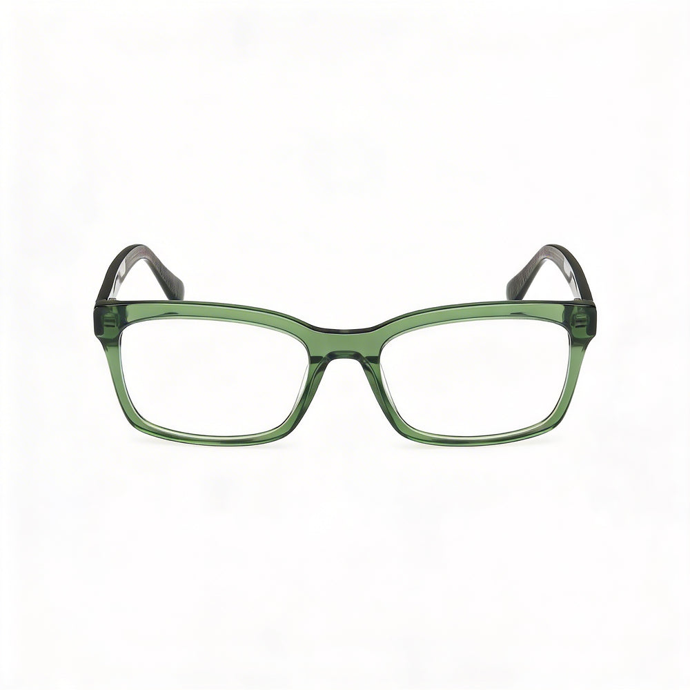 Gafas GUESS Gu50252 para hombre con montura de plástico y lentes de policarbonato no polarizadas en verde oscuro brillante de 55 mm