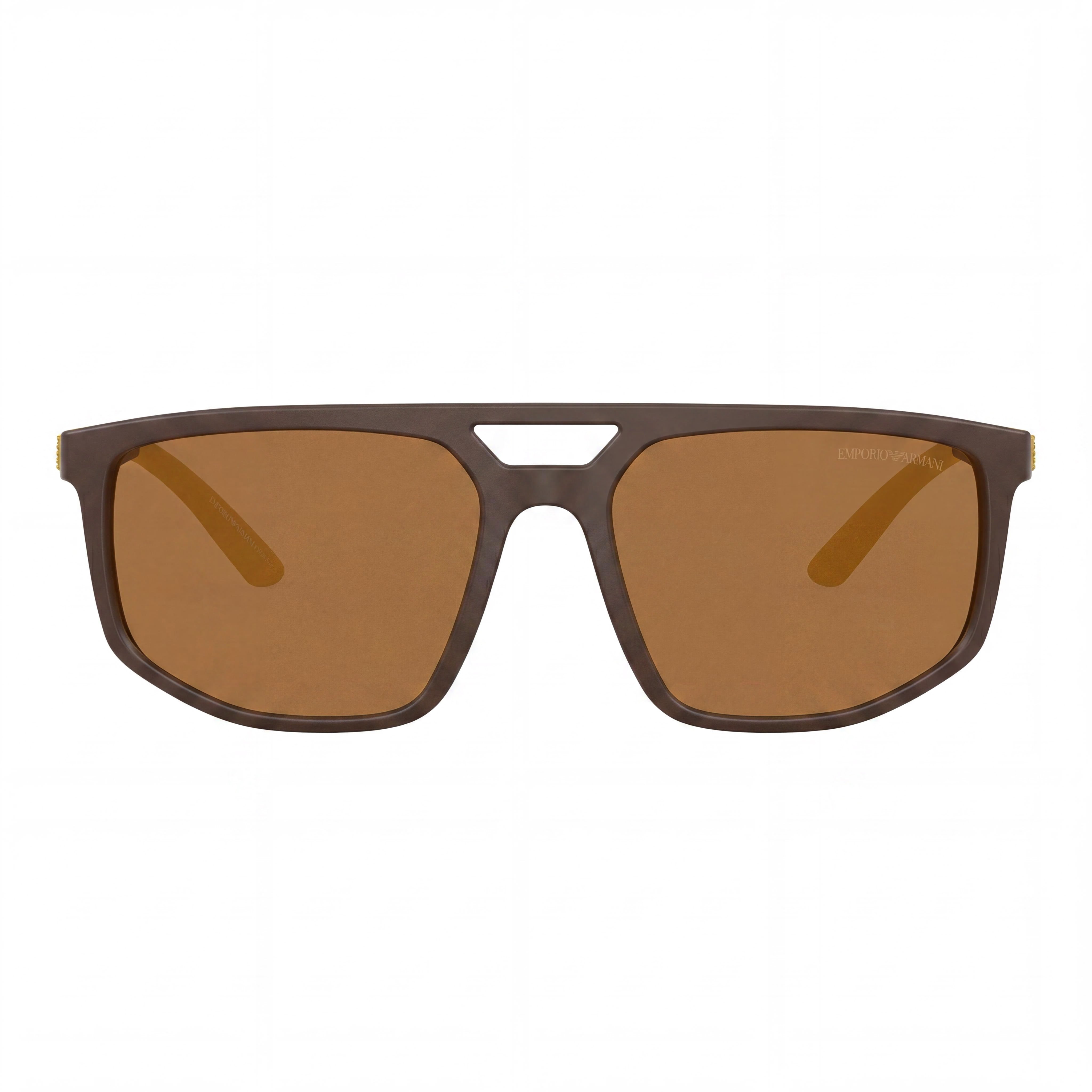 Emporio Armani Women's Ea4248u Universal Fit Plastic Sunglasses, Matte Brown, Brown Mirrored Gold Lenses, 100% UV Protection, 58mm, Photo 2