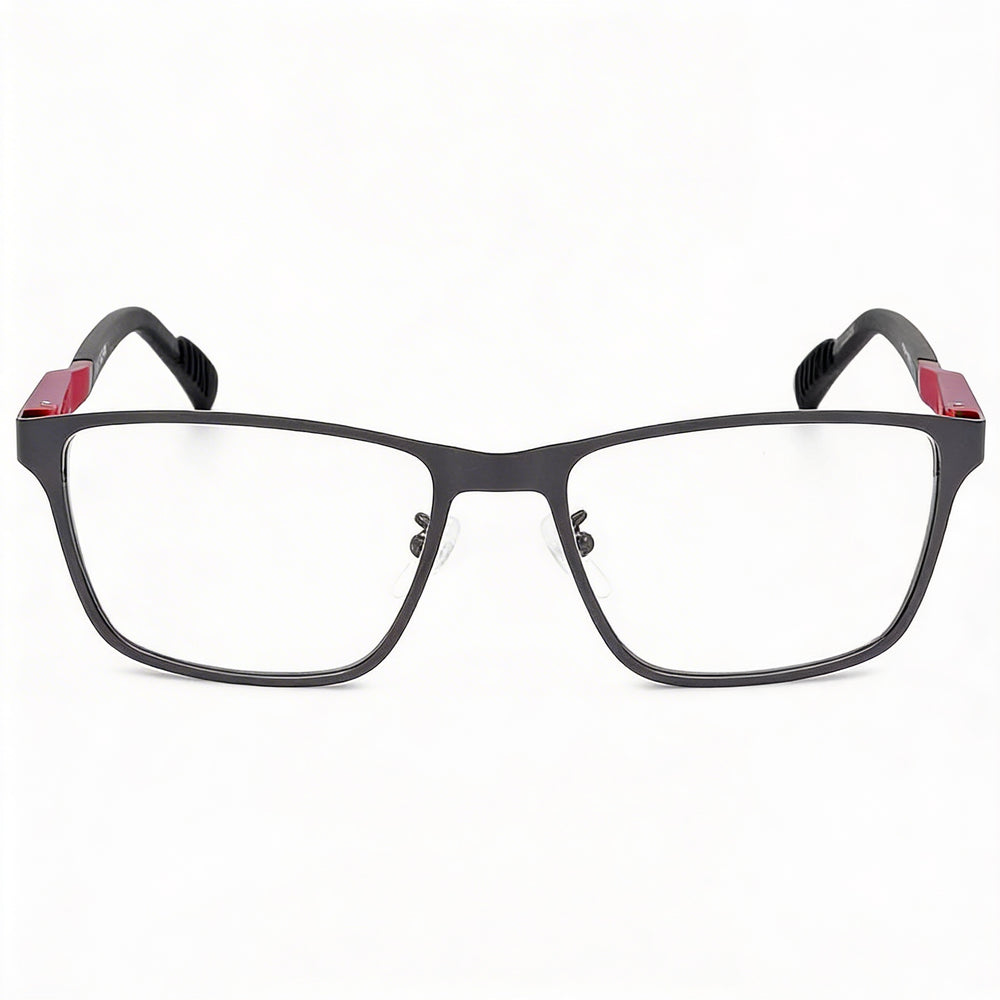 Gafas Adidas Sp5021 para hombre con montura metálica de color gunmetal brillante y lentes transparentes, talla 54-18-140