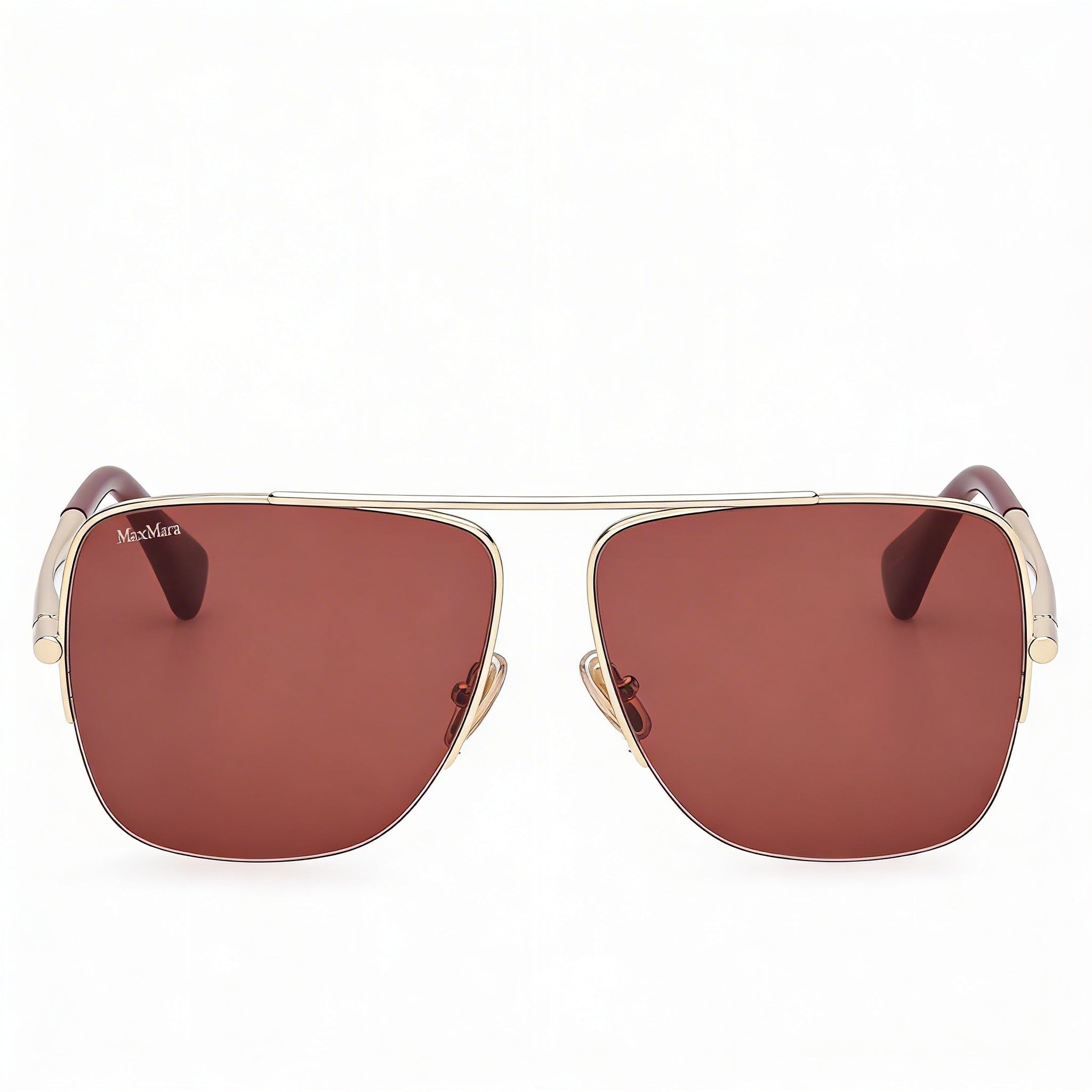Gafas MaxMara Mm0121 para mujer, de acetato, con montura dorada brillante y lentes de policarbonato doradas (59-13-135 mm), Photo 2