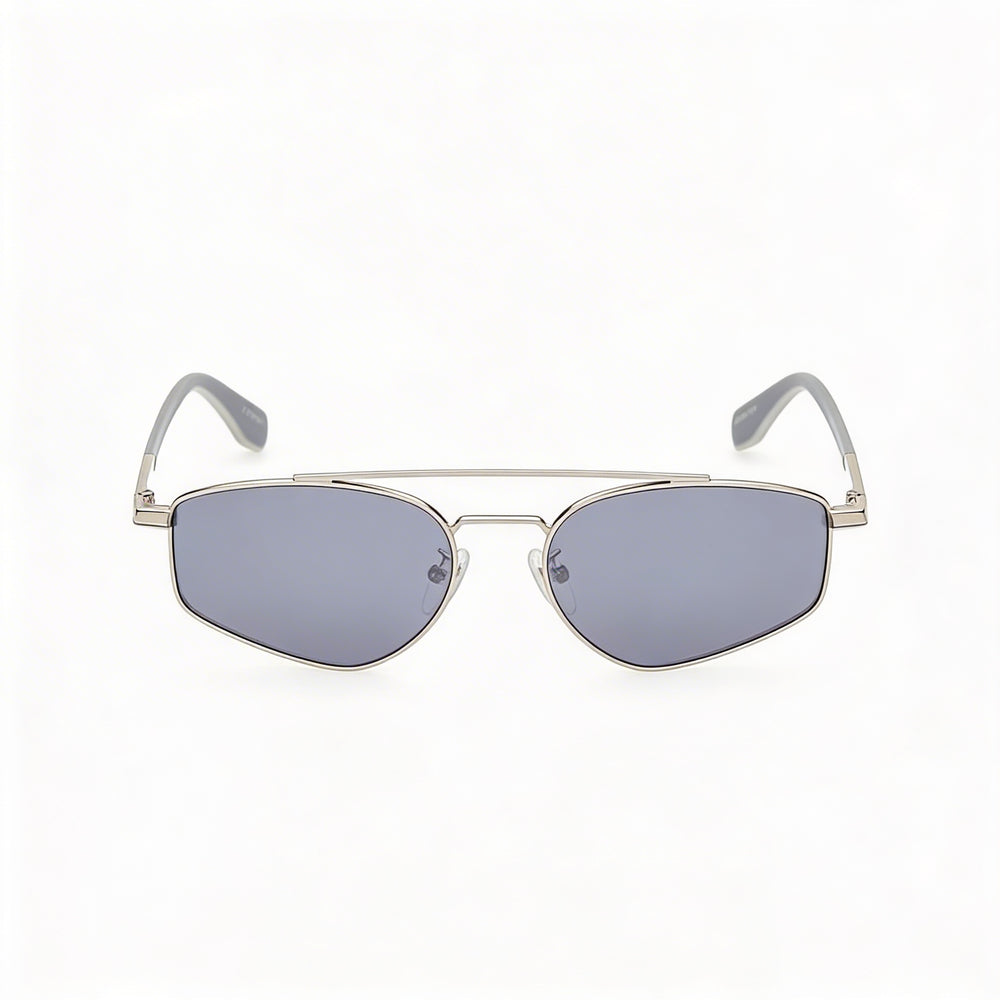 Adidas Unisex Metal Frame Sunglasses, Shiny Palladium Frame, Smoke Mirror Lens, 100% UV Protection 55-17-140