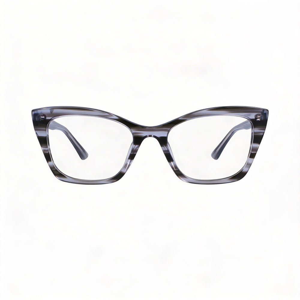 KARL LAGERFELD Modern KL6134 Women's Acetate Frame in Striped Grey with Non-polarised Lenses 52mm