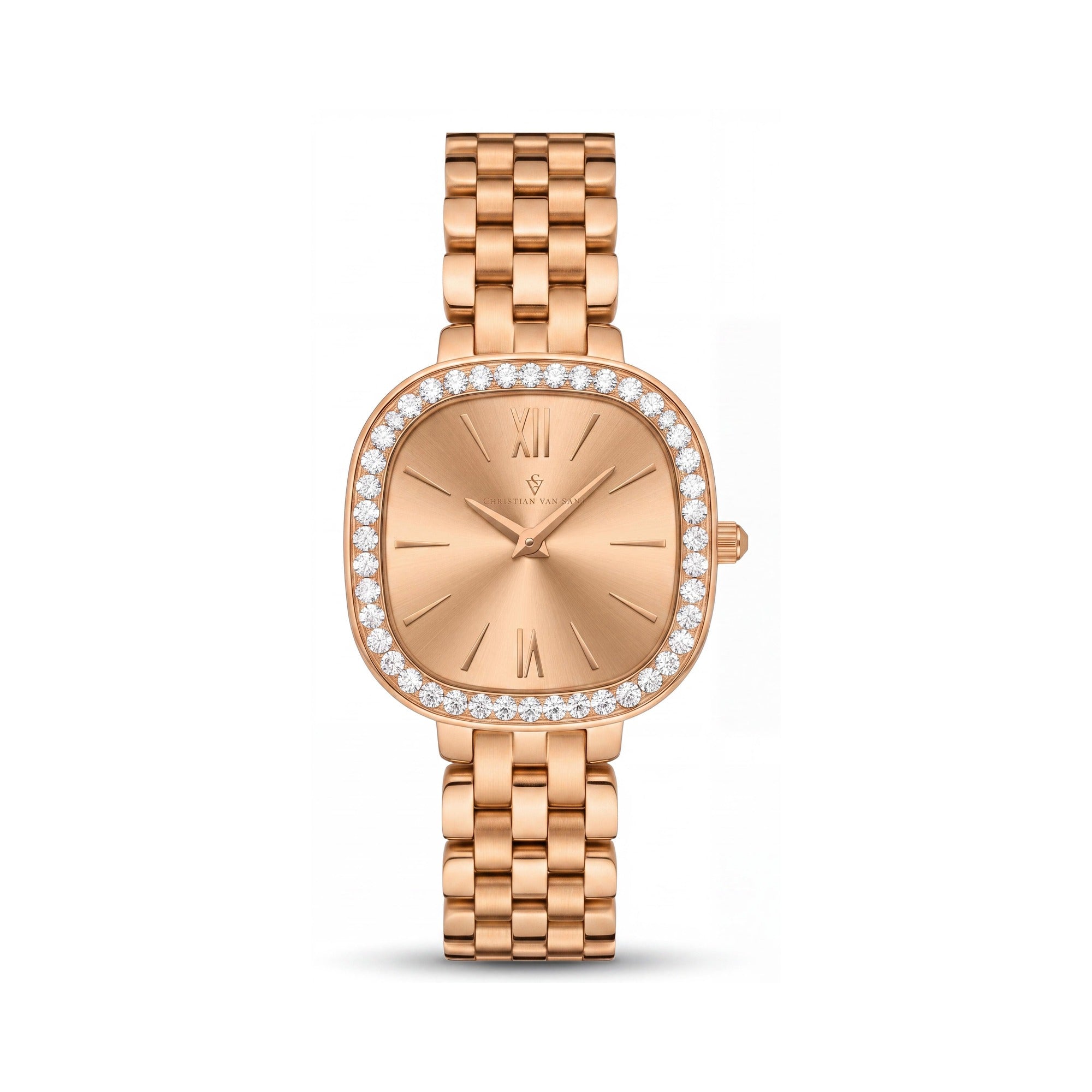 Christian Van Sant CV1268 Women's Rose Gold Tone Stainless Steel Case, Bracelet, and Dial Quartz Watch, Photo 1