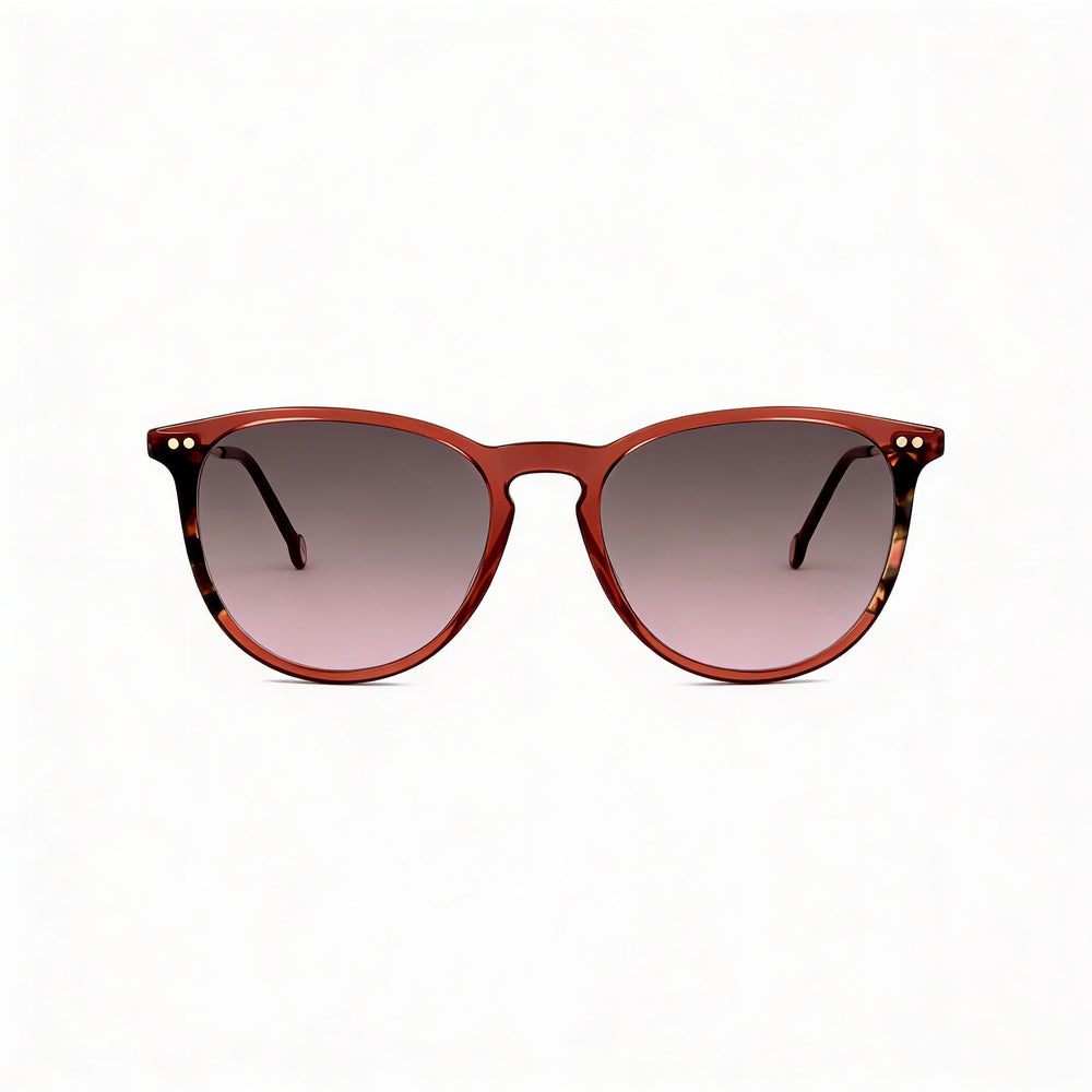 Carolina Herrera Modern Women's Havana Castle Light Acetate Non-Polarized Burgundy Havana Sunglasses 54mm