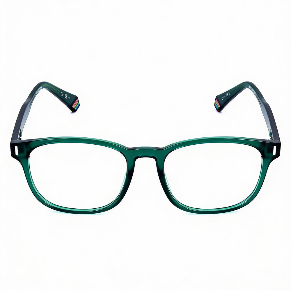 Polaroid Modern Men's Acetate Frame Green Polycarbonate Lens Non-Polarized UV Protection Sunglasses 52mm