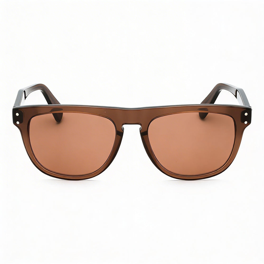 Gafas de sol de plástico transparente marrón para hombre Ferragamo Sf1111s, sin polarizar, protección UV, 55 mm