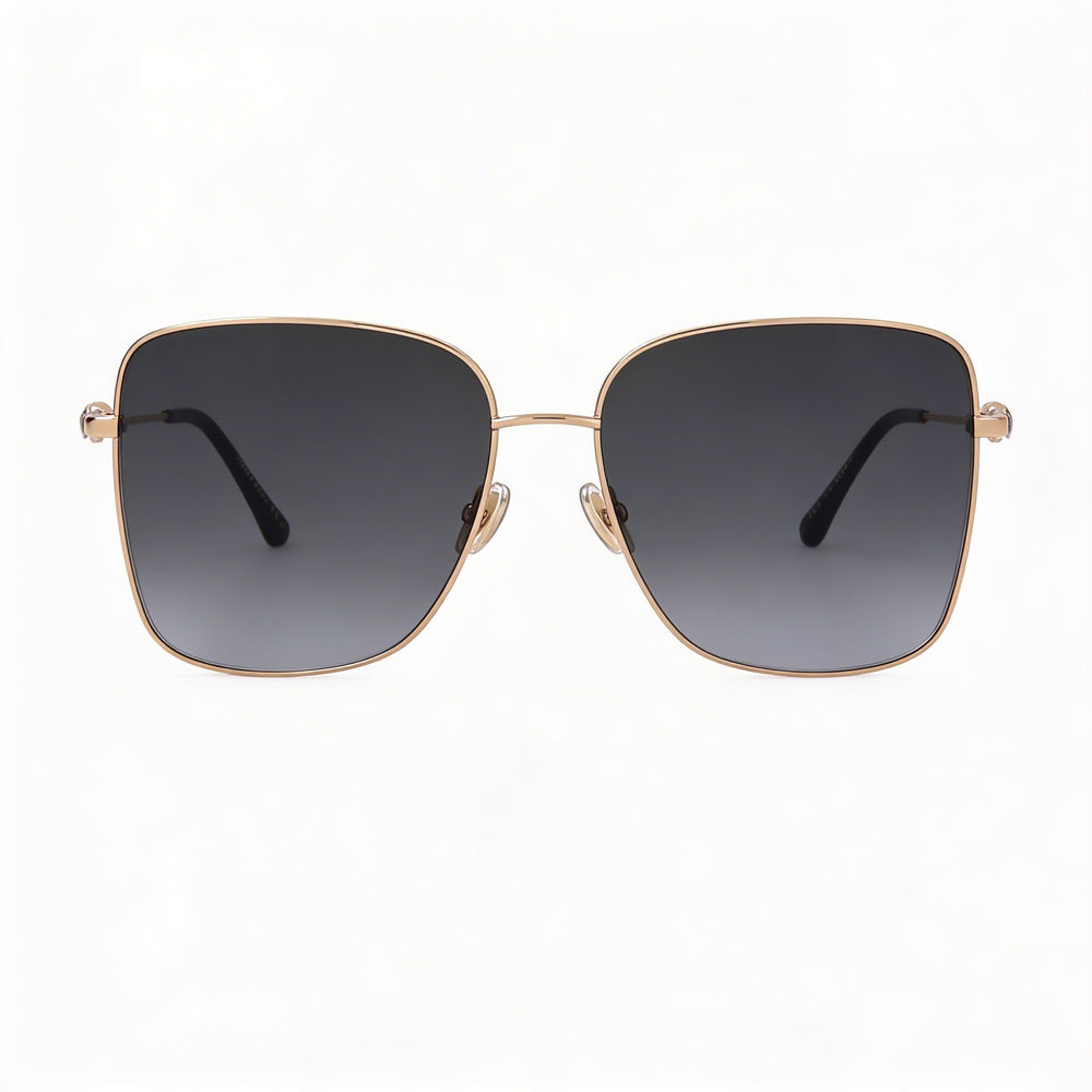 Gafas de sol Jimmy Choo Hester/S para mujer, cuadradas, de acero inoxidable, en negro, dorado y gris degradado, con protección UV 100 %, 59 mm