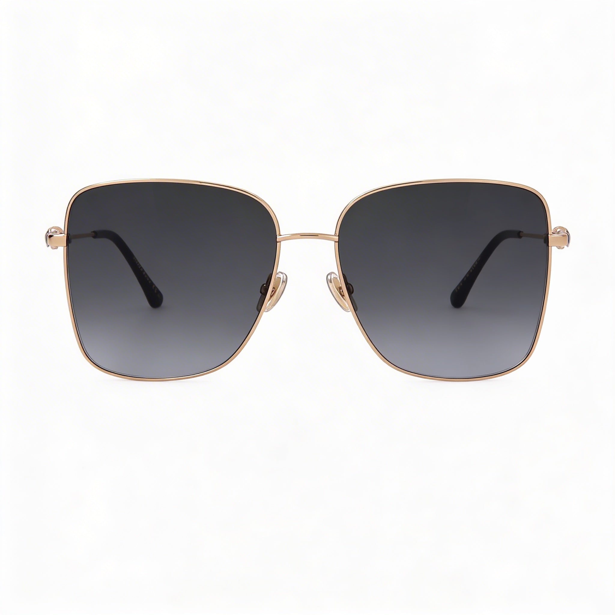 Jimmy Choo Hester/S Women's Square Stainless Steel Black Gold Grey Gradient 100% UV Protection Sunglasses 59mm, Photo 2