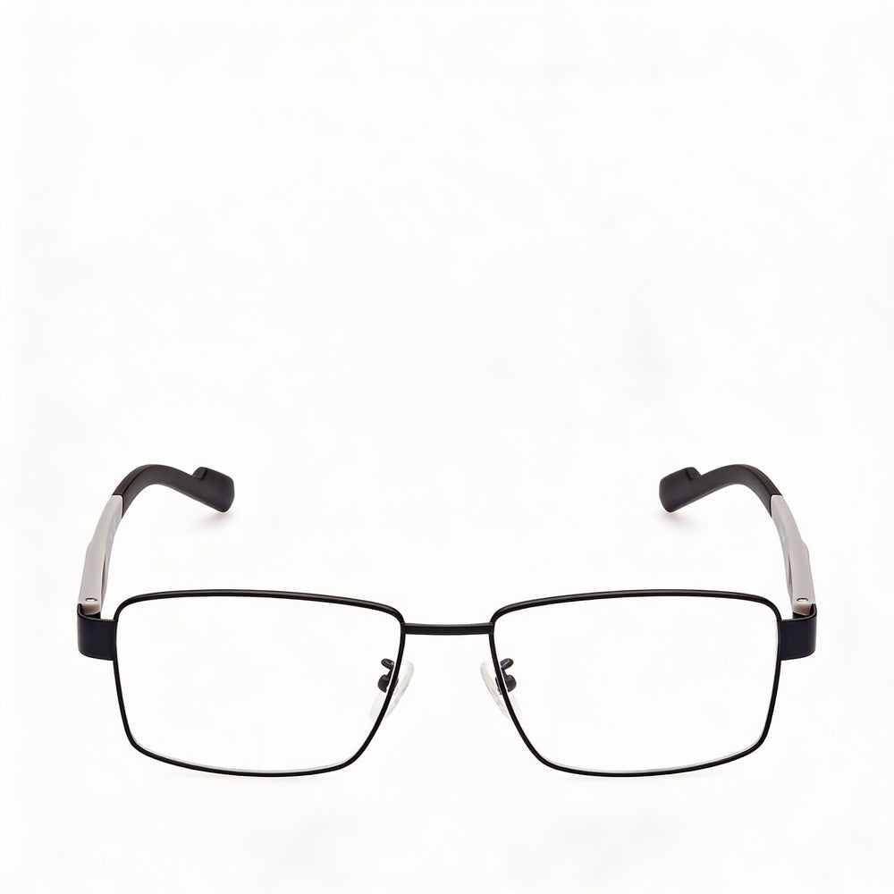 Gafas casuales adidas para hombre con marco de metal negro y lentes de policarbonato transparente de 54 mm de ancho.
