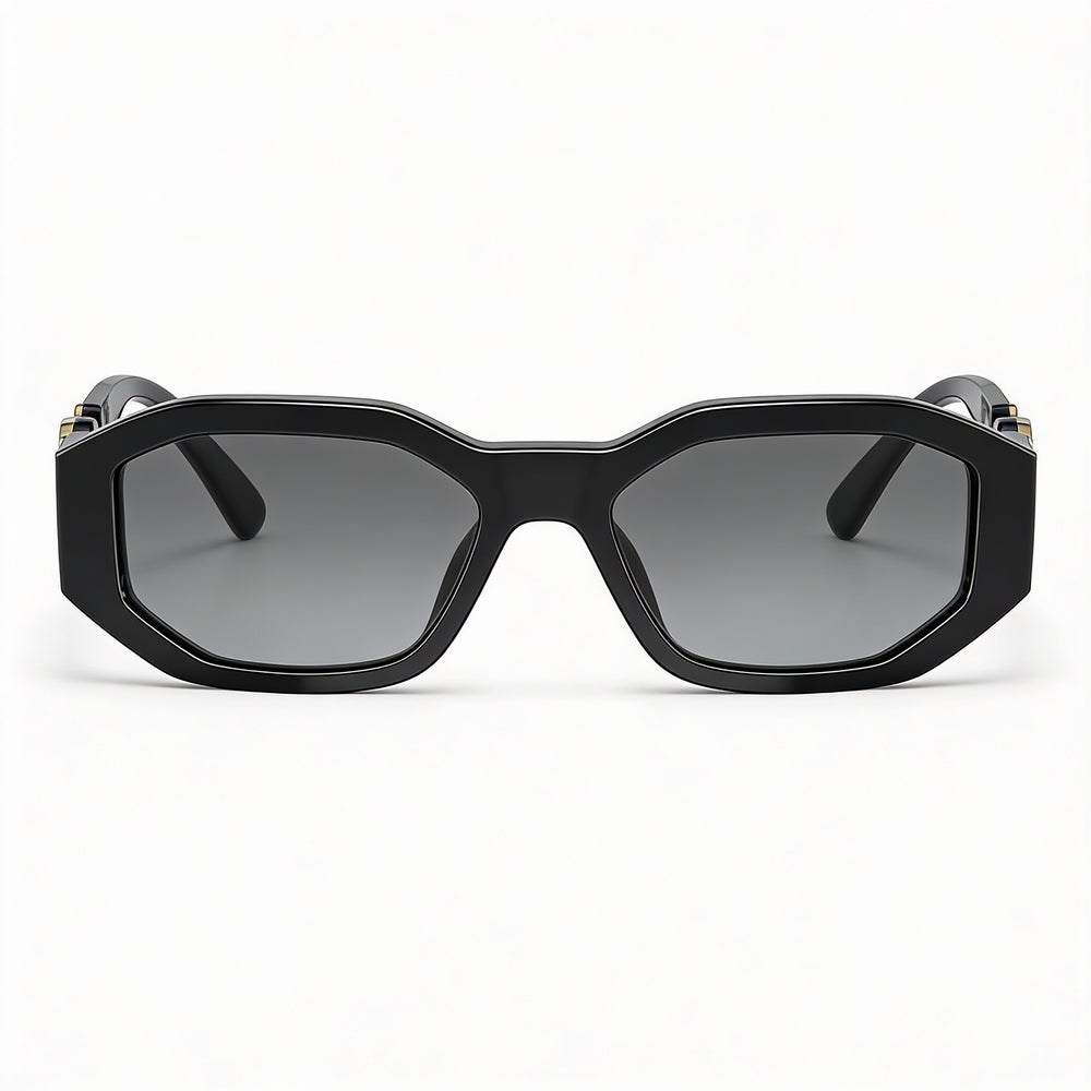 Gafas de sol unisex Versace Classic con montura multicolor y lentes gris oscuro, ancho de 48 mm