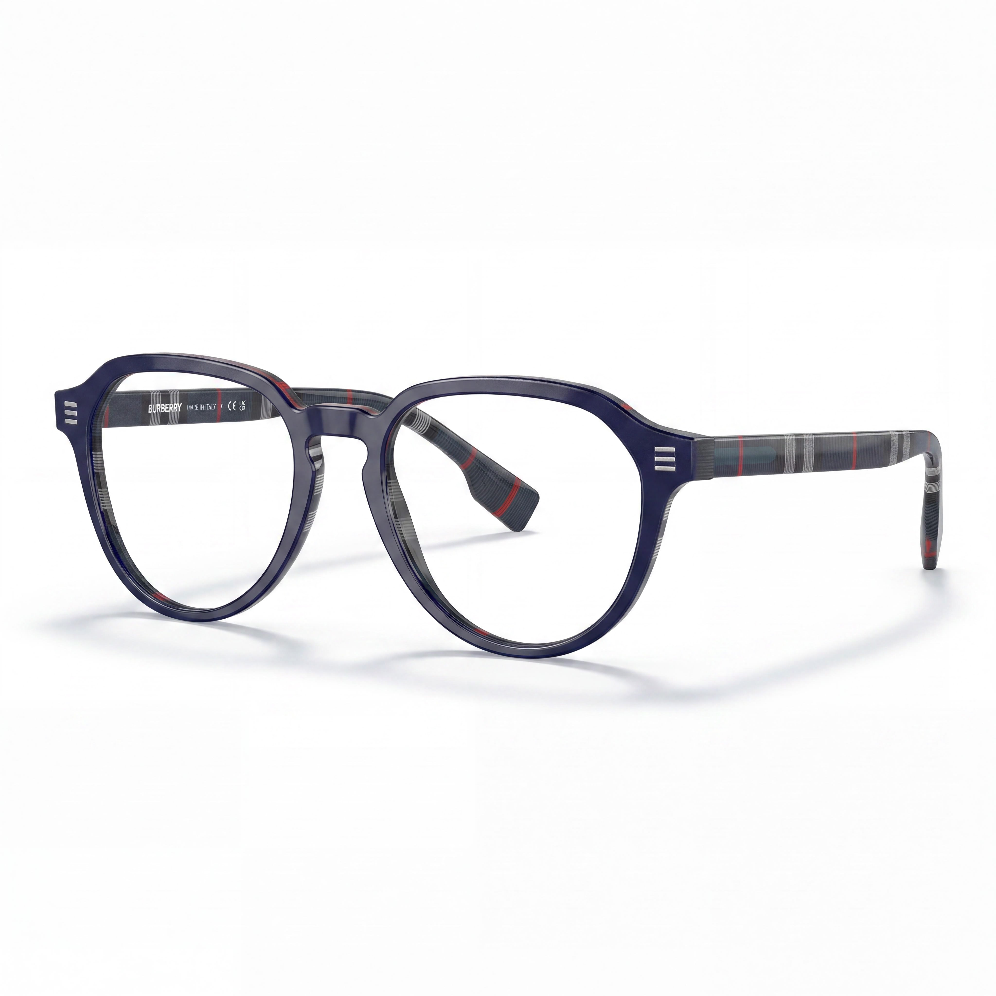 Gafas BURBERRY Be 2368 para hombre, montura de plástico a cuadros en azul marino, 54 mm, Photo 1