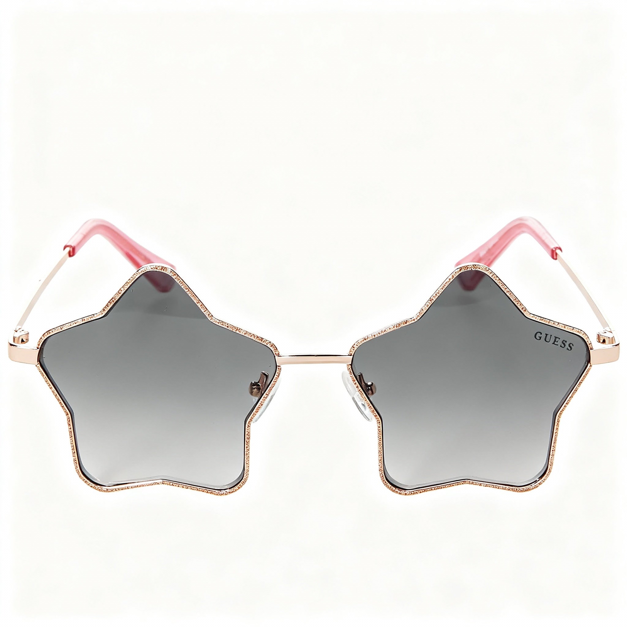 GUESS GF4012 Girls' Star-Shaped Metal Sunglasses Shiny Rose Gold Gradient Bordeaux 55mm