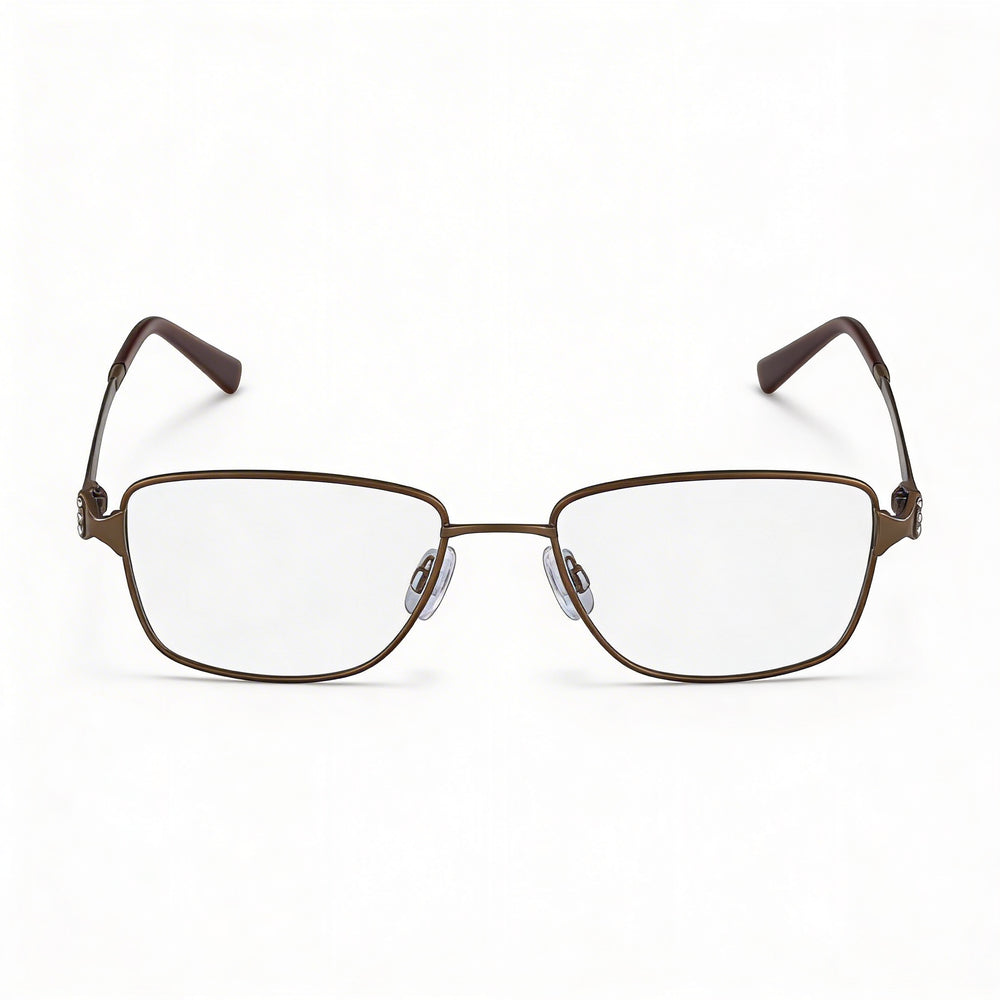 Gafas polarizadas Flexon Lana para hombre, de metal marrón, con lentes de 55 mm de ancho, puente de 17 mm y patillas de 135 mm de largo.
