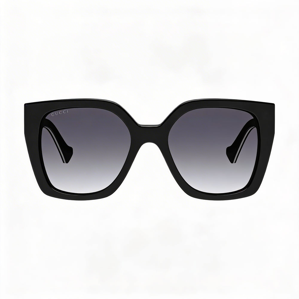 Gafas de Sol Cuadradas de Acetato Reciclado con Protección UV para Mujer Gucci GG1300S 004 Negro Gris Sombreado 55mm