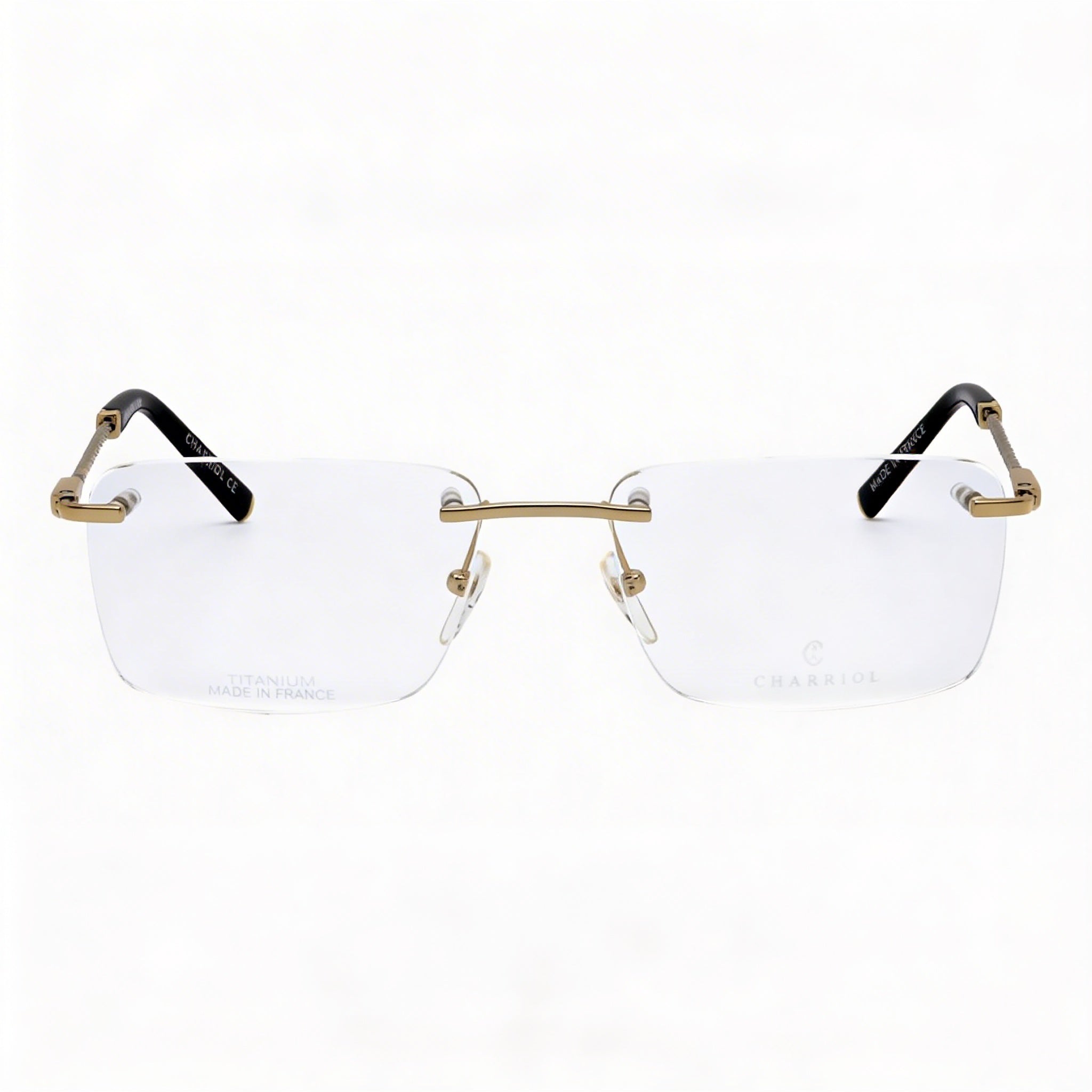 Charriol Pc75063 Men's Shiny Gold/Silver Metal Frame Eyeglasses Clear Polycarbonate Lenses, Lens 58mm Bridge 18mm, Photo 2