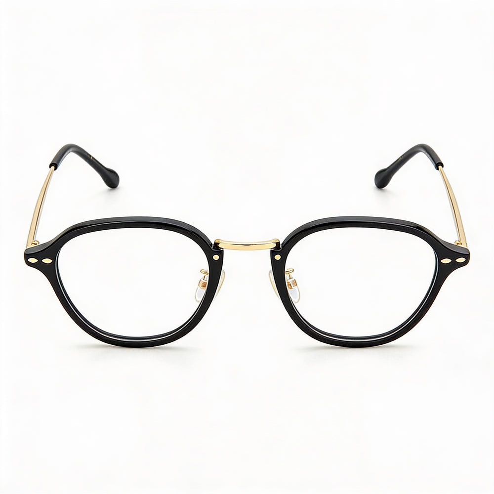 Gafas de sol Isabel Marant Modern para mujer, montura de poliamida negra y dorada con lentes de policarbonato a juego, 49 mm