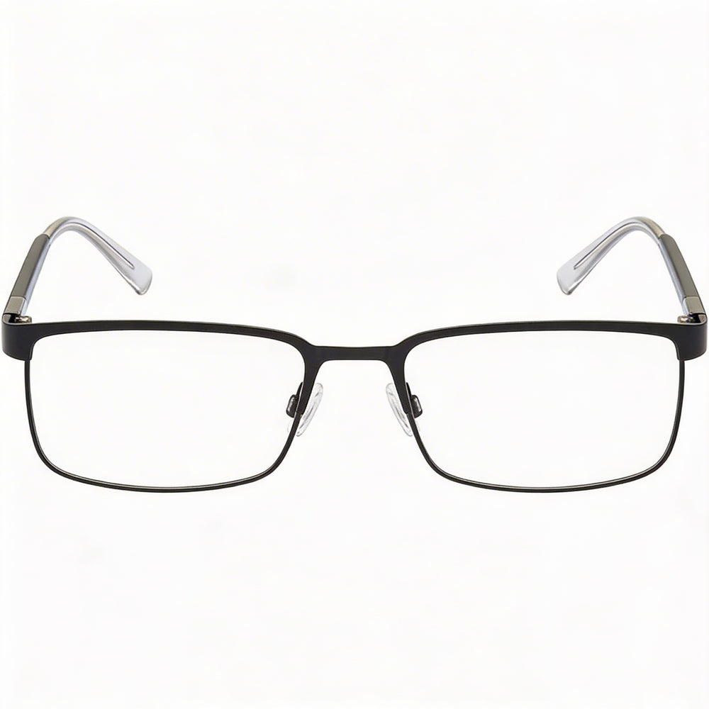 Gafas unisex Tommy Hilfiger Th 1235 con montura metálica rectangular, cristal negro mate, ancho de lente de 55 mm