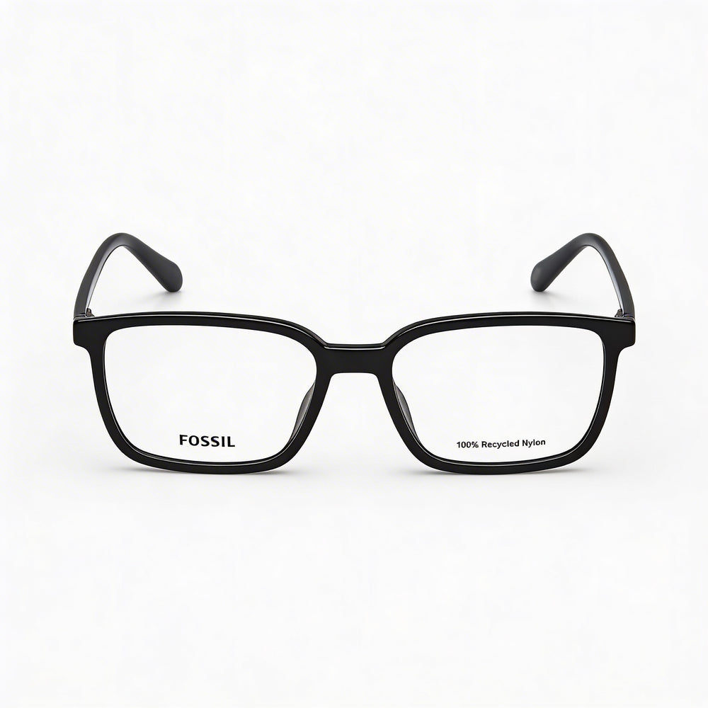 Monturas para gafas ópticas Fossil Modern Unisex de acetato ligero y duradero con color negro transparente