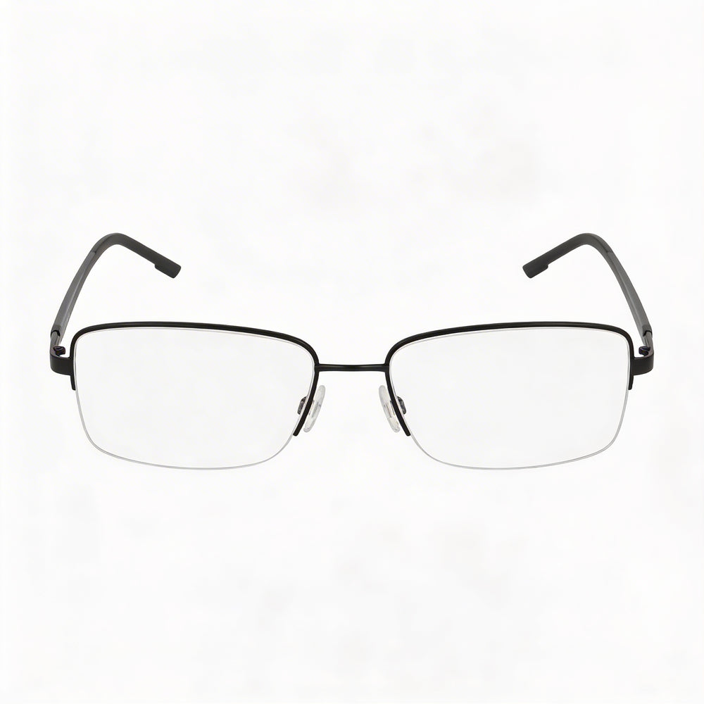 Flexon H6084 Women's Optical Eyeglasses with Matte Black Metal Frame, 57mm Lens, and 17mm Bridge