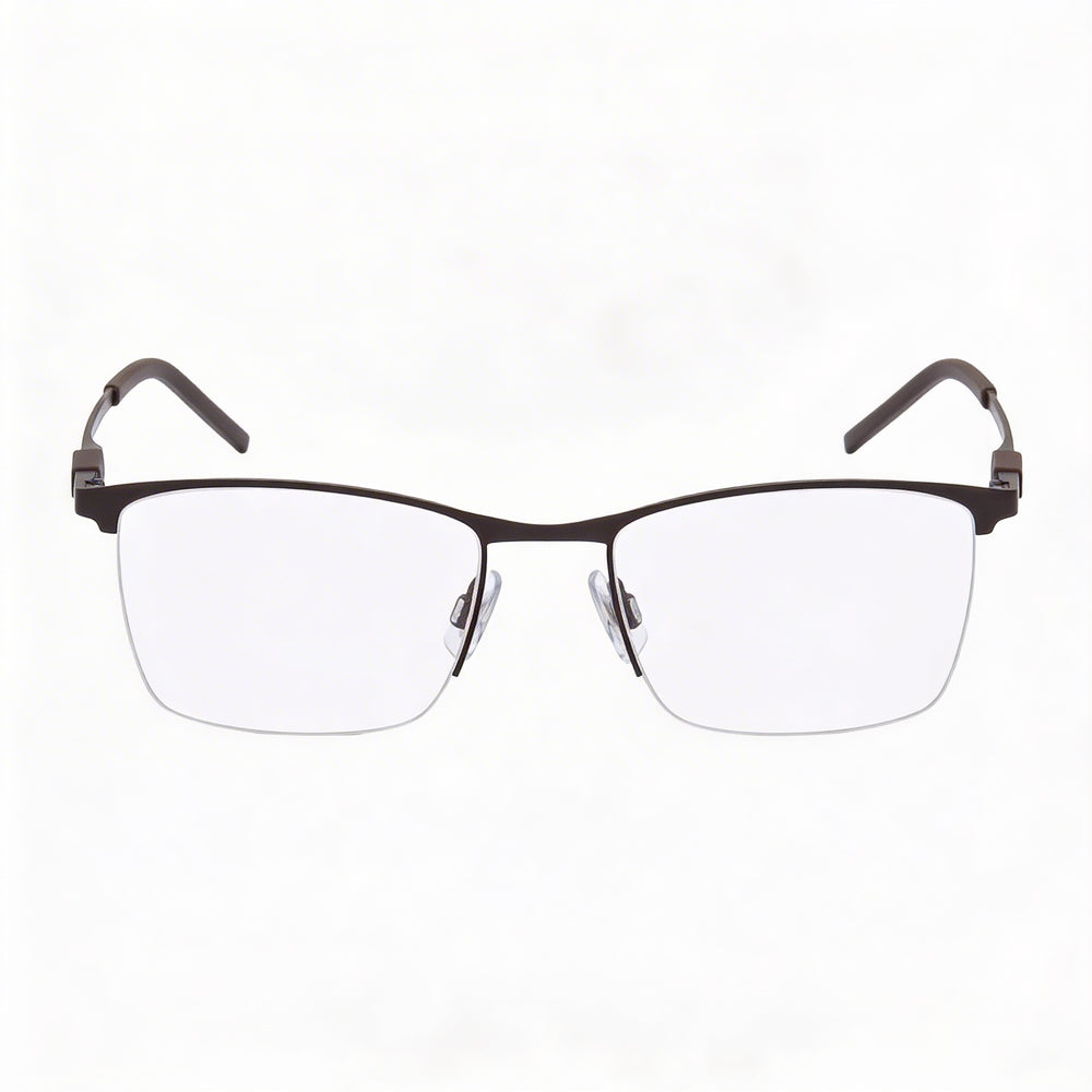 Gafas Hugo Boss Classic unisex de estilo clásico, montura de aleación de acero y lentes marrones mate de 54 mm