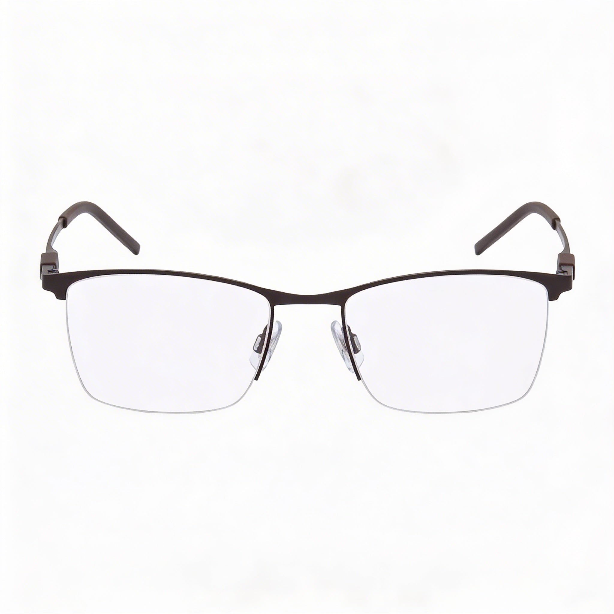 Hugo Boss Classic Unisex Eyewear with Classic Style, Alloy Steel Frame & Matte Brown Lenses 54mm, Photo 1