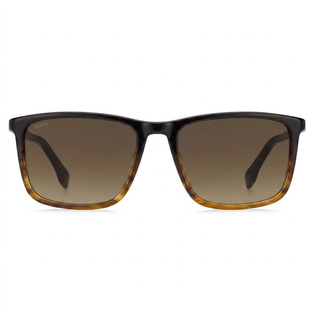 Gafas de sol no polarizadas para hombre, con protección UV, de acetato color marrón cuerno, de Hugo Boss INTERNATIONAL 56-17-145