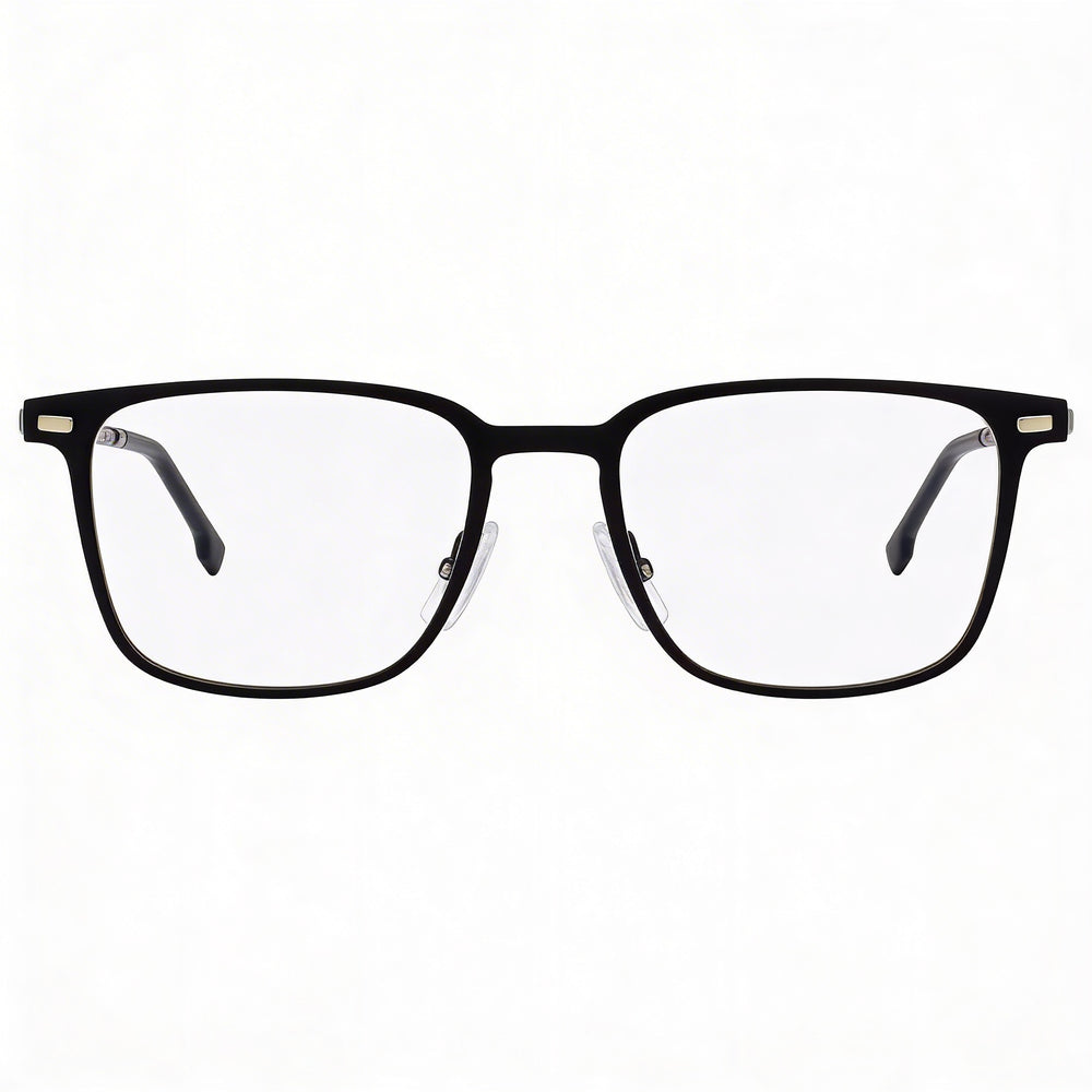 Gafas para hombre Hugo Boss Boss 1021 con armazón de metal en acabado negro mate, con un ancho de lente de 52 mm.