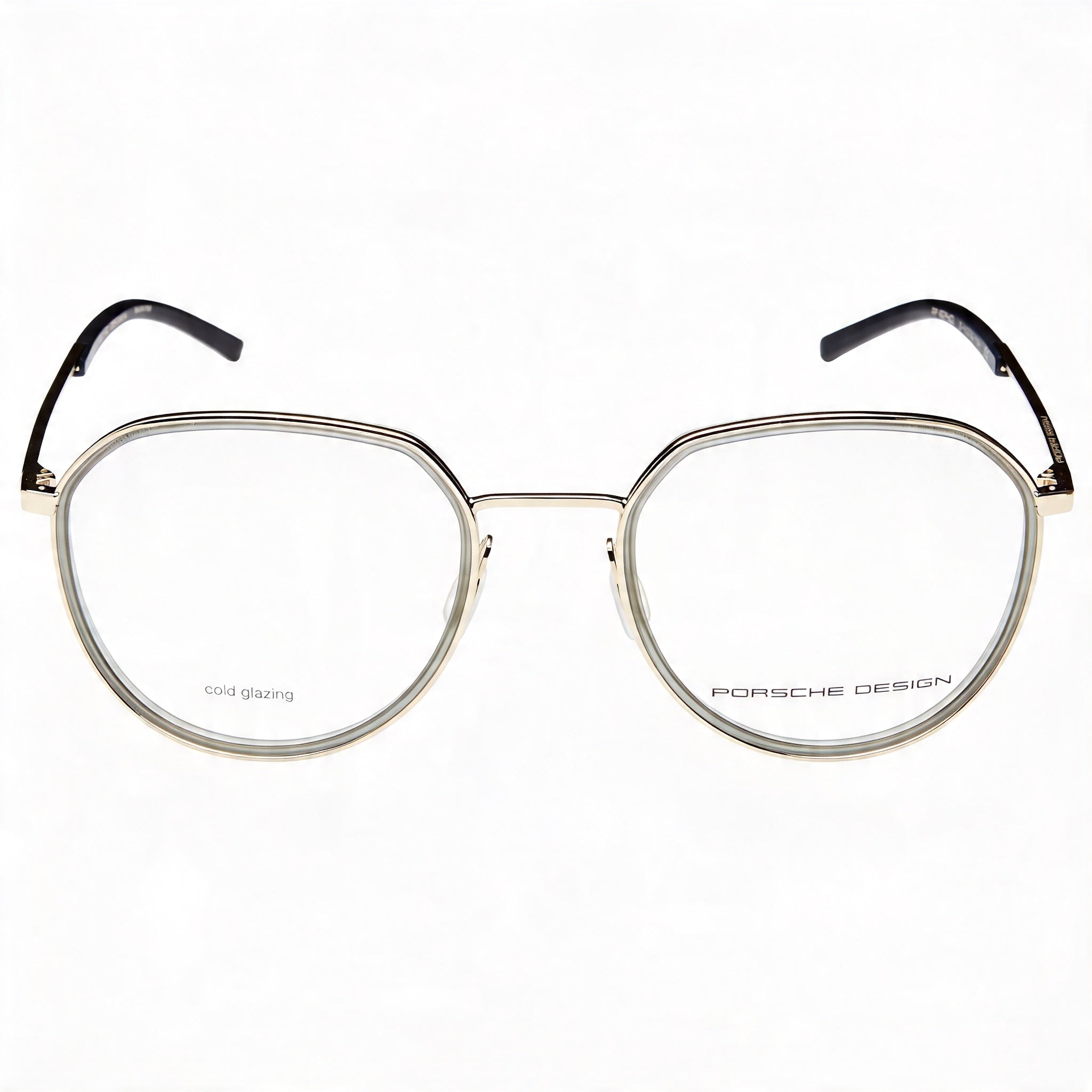 Porsche Modern Unisex Gold, Grey RXP Polyamide Frame Non-Polarized Transparent Plastic Lens Eyeglasses 53-21-145, Photo 2