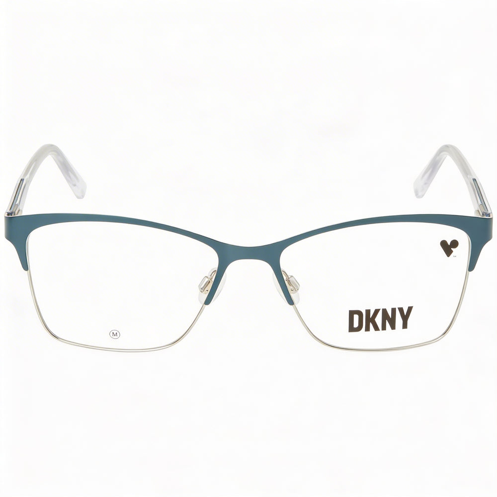 DKNY Dk3008 Unisex Metallo Frame Polycarbonate Lens Teal Silver Non-Polarized Basic UV Protection Sunglasses 53mm