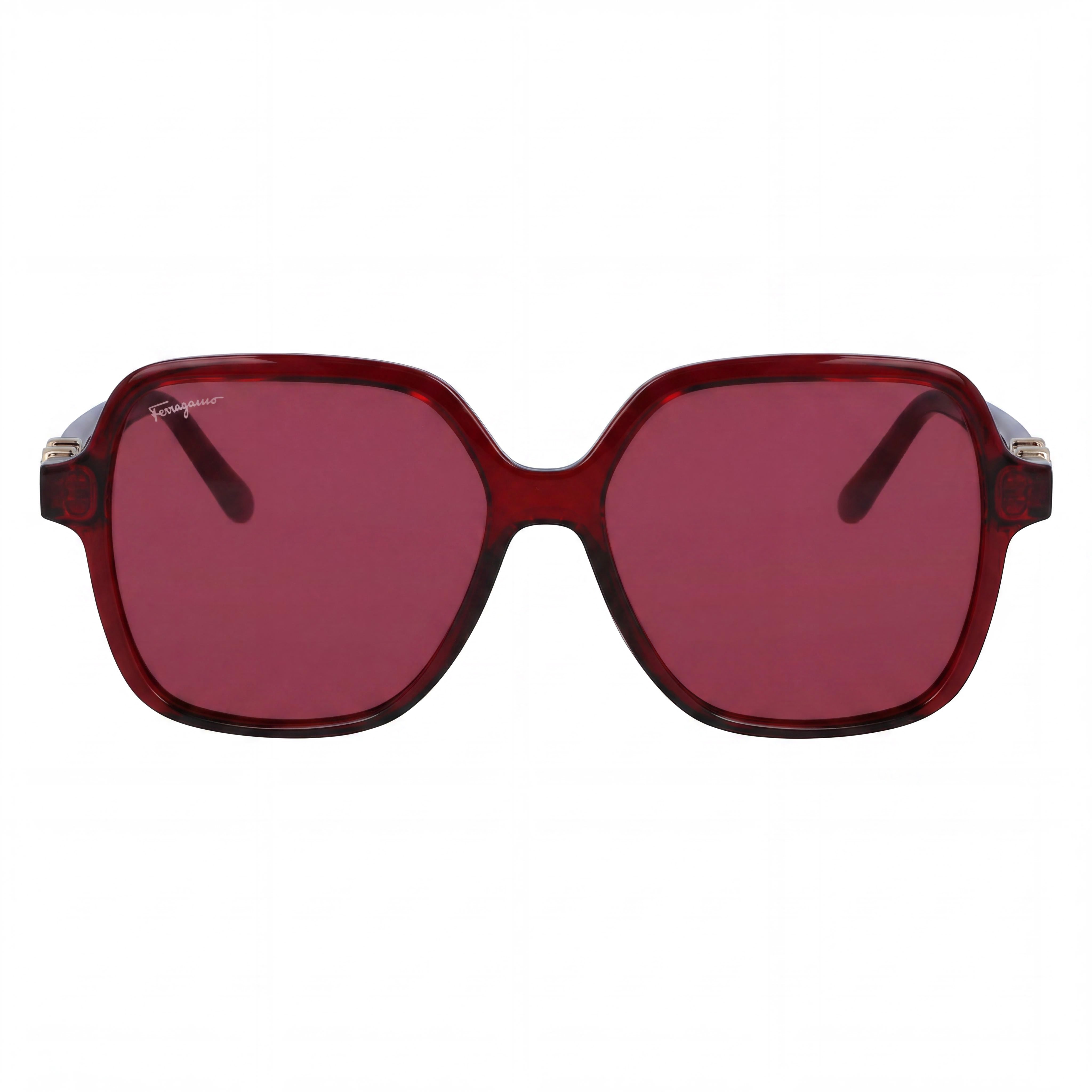 Salvatore Ferragamo Sf1083s Men's Alloy Steel Frame UV 400 Protection Sunglasses Transparent Burgundy 57mm, Photo 2