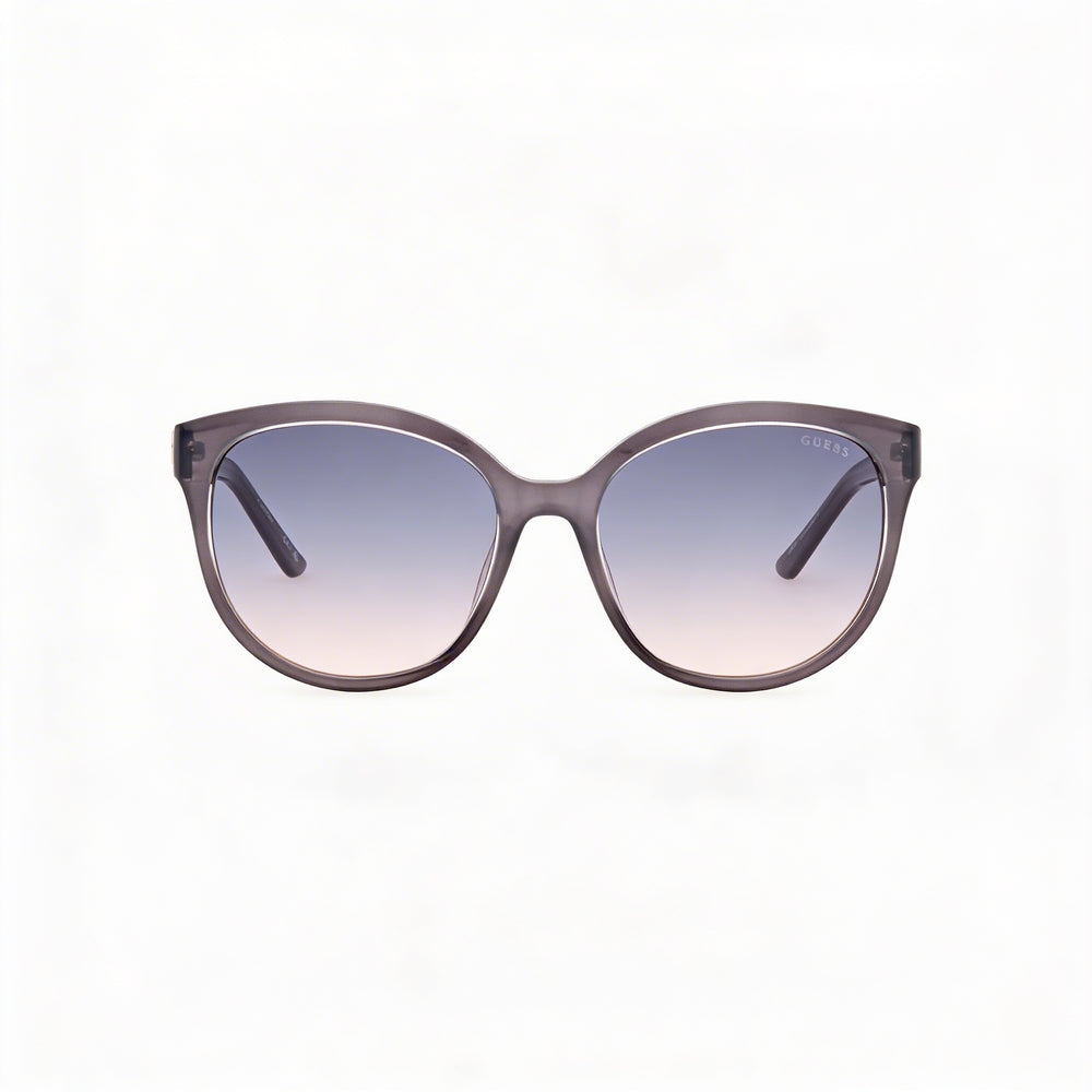 GUESS Modern Women's Grey Injected Cat-Eye UV Protected Sunglasses with Grey Gradient Lenses 56mm
