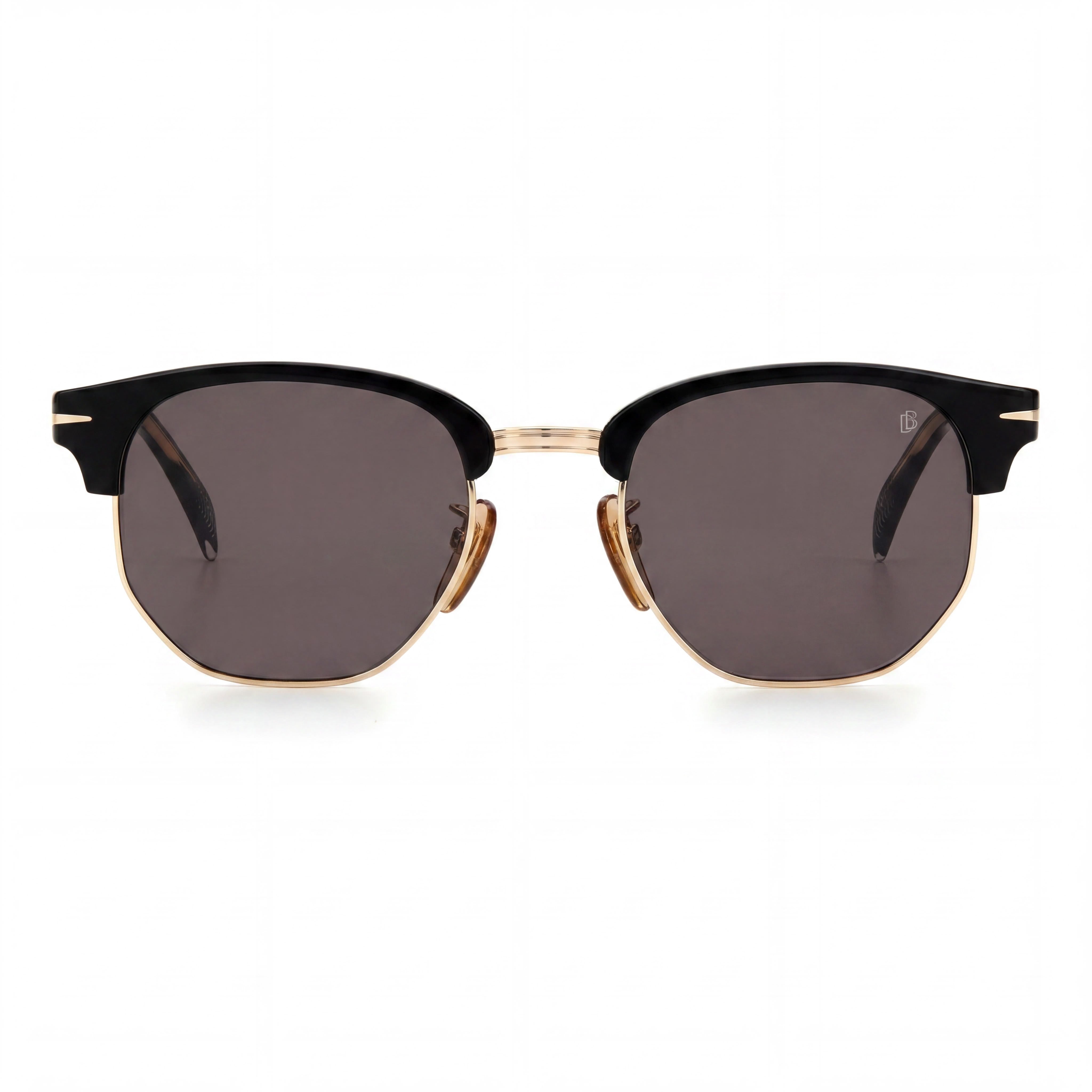 Gafas de sol Beckham Db 1002/S cuadradas para hombre con montura de poliamida negra y dorada y lentes de policarbonato - Ancho de lente de 51 mm, Photo 2