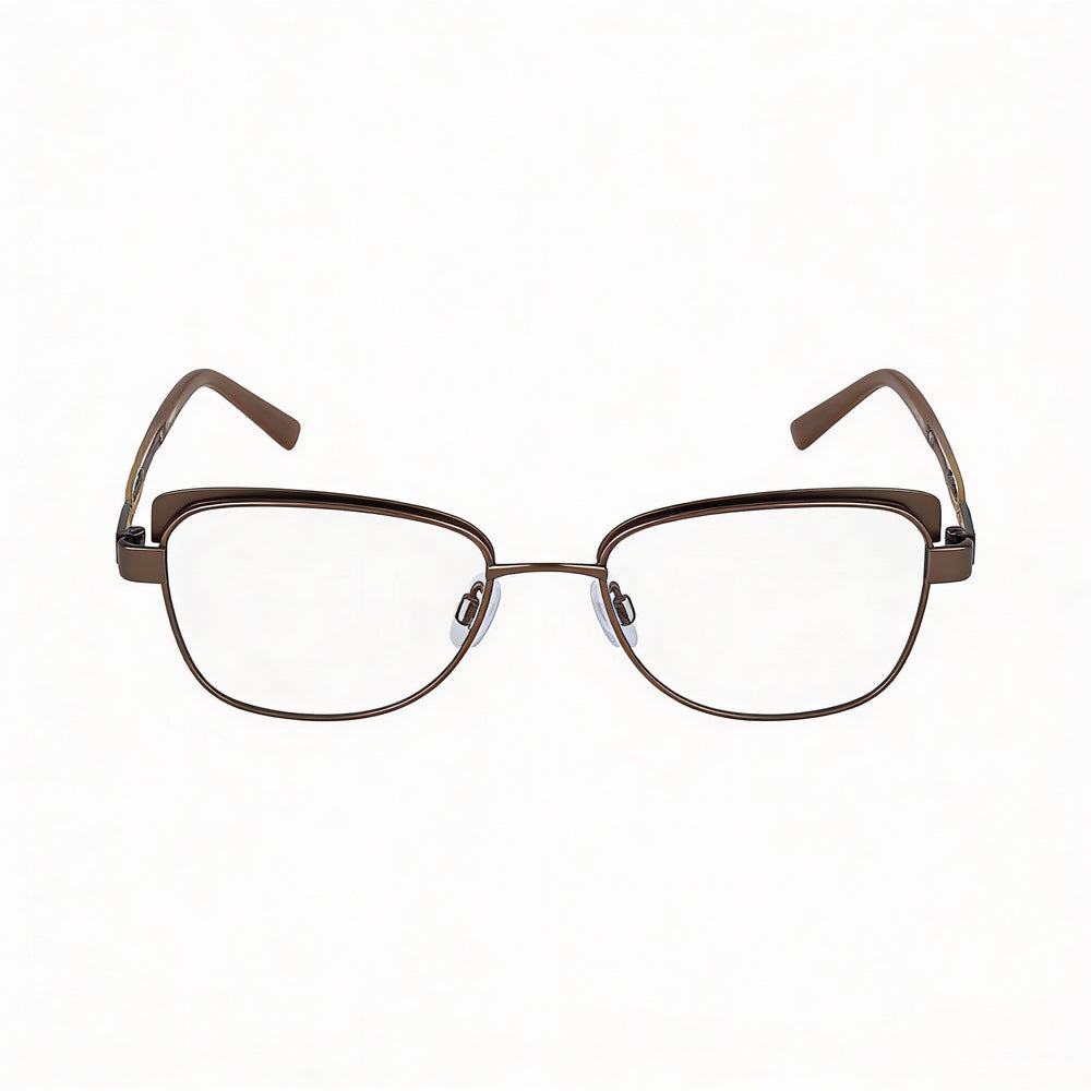 Flexon W3012 Men's Brown Metal Optical Frame Eyeglasses, Prescription Ready, 52mm Lens Width, 17mm Bridge, 140mm Temple