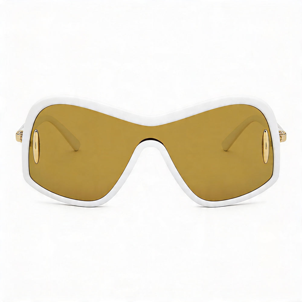 LOEWE Glam Unisex Mask Sunglasses, Black Gray Mirrored Plastic Frame, Brown Mirror Non-Polarized Lenses, 100% UV Protection 135mm