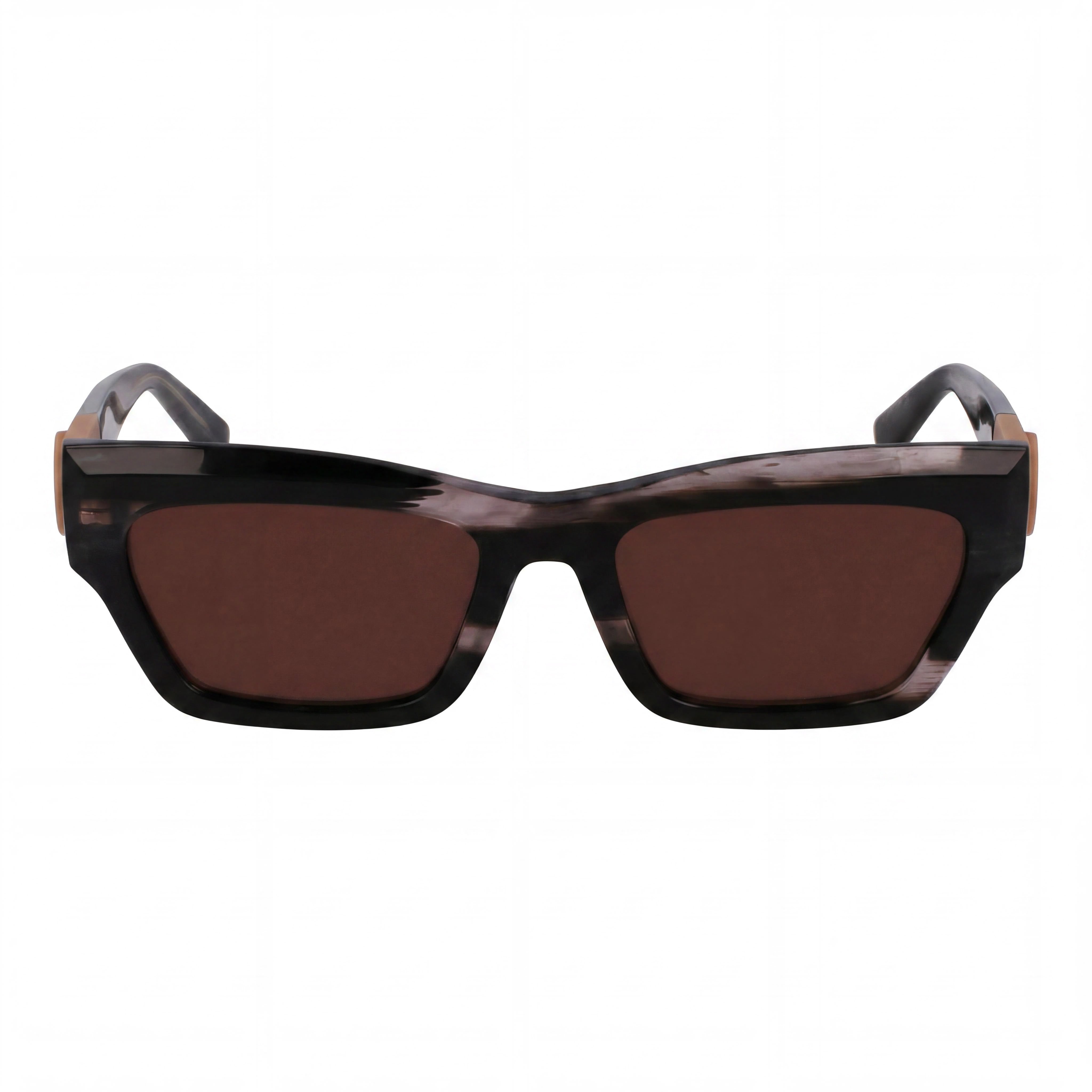 Longchamp Modern Men's Striped Black Acetate Sunglasses with Plastic Lenses, Lens Width 6, Bridge Width 1, Temple Length 2, Photo 2