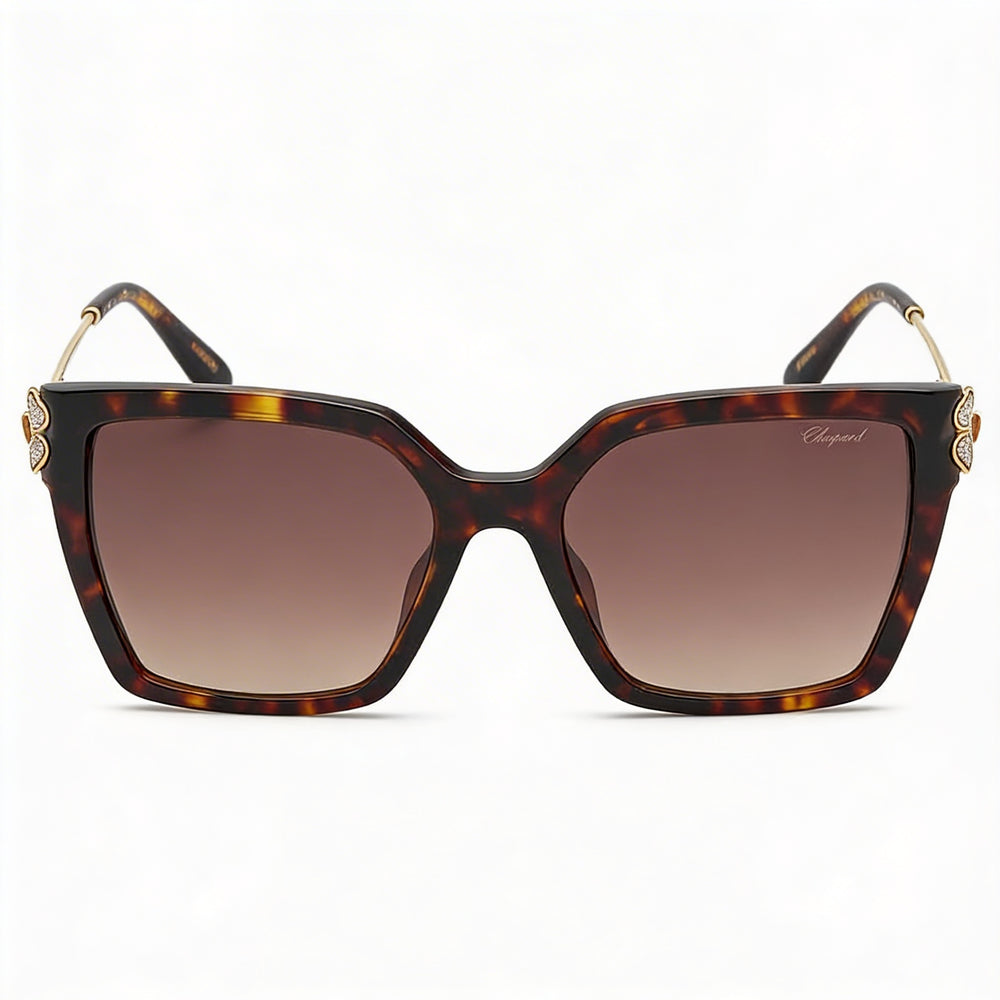 Gafas de Sol Chopard Sch371s para Mujer, Clásicas Havana, Acetato de Celulosa, Lentes Degradadas Marrones, Protección UV, 56mm