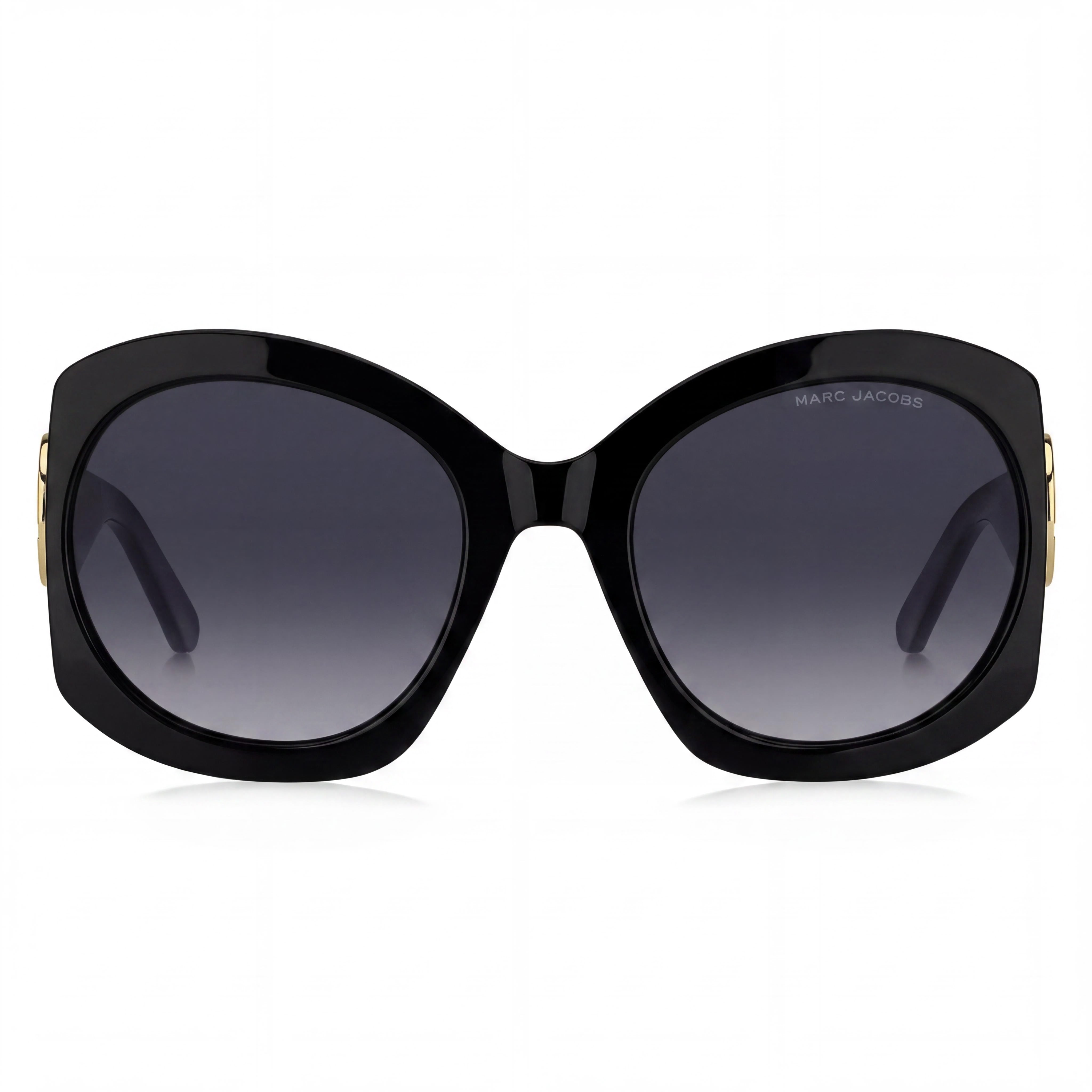 Marc Jacobs MARC 722/S Gafas de sol de acetato negras informales para mujer, con lentes degradadas gris oscuro y protección UV, 56 mm, Photo 2
