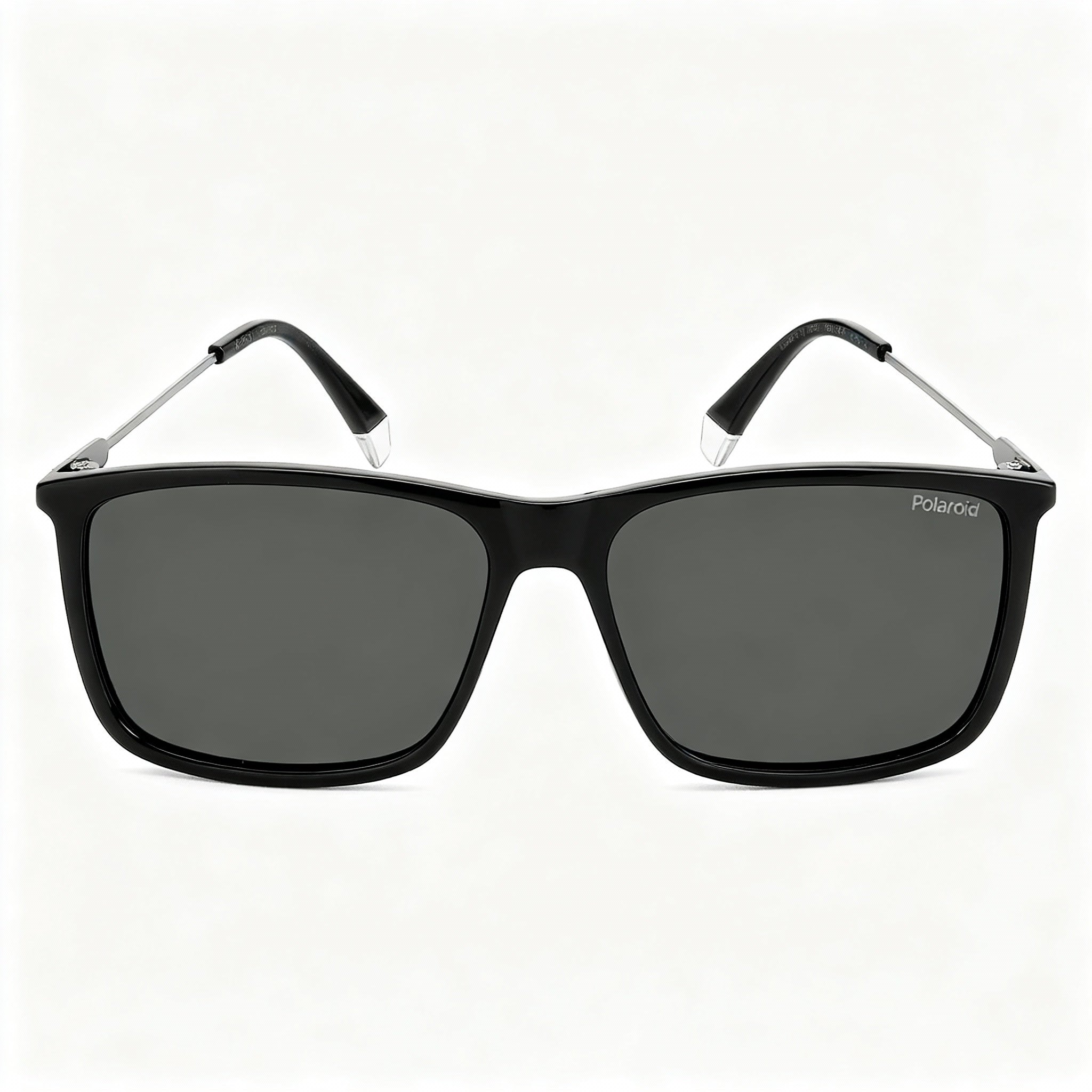 Polaroid Eyewear Minimalist PLD 4130/S/X Men's Black Eco Co-Polyester Rectangular Grey Polarized Sunglasses 59-15-145