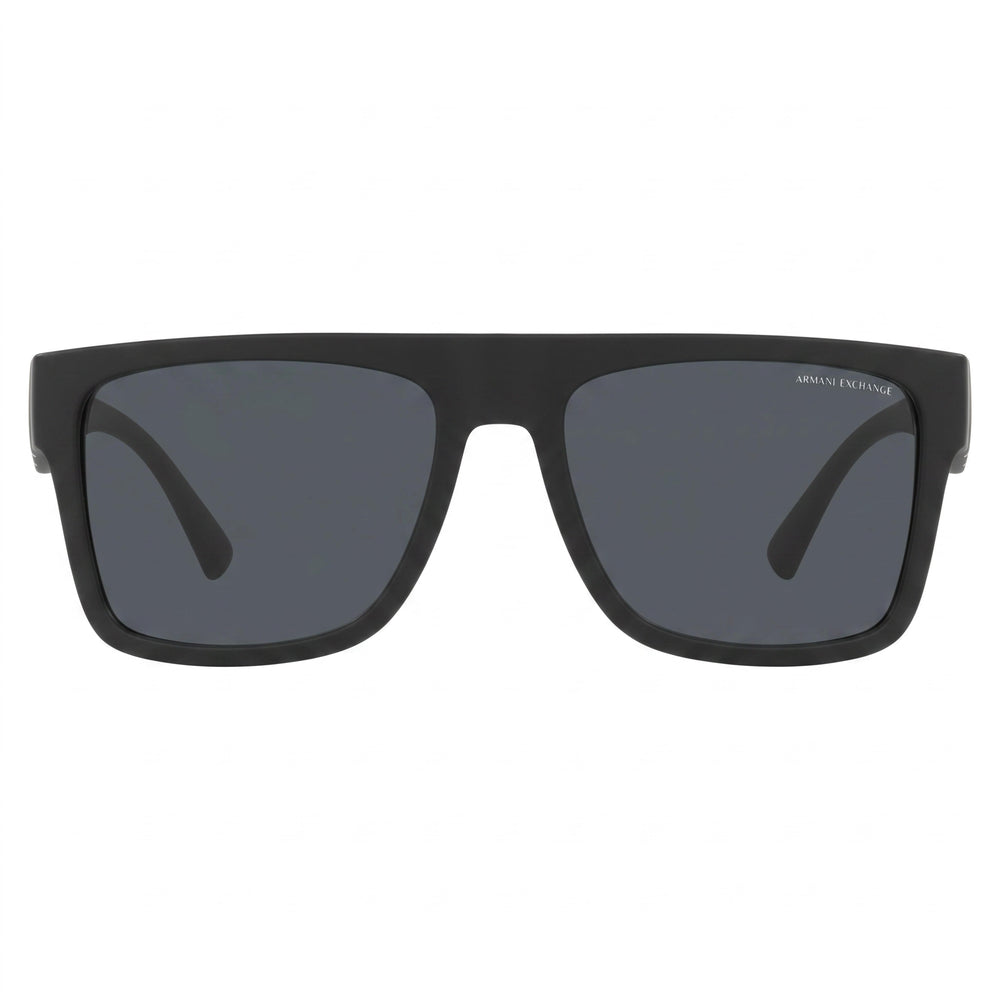 A|X Armani Exchange Gafas de Sol de Plástico Negro Mate Minimalistas Modernas para Hombre con Cristales Gris Oscuro de 55 mm