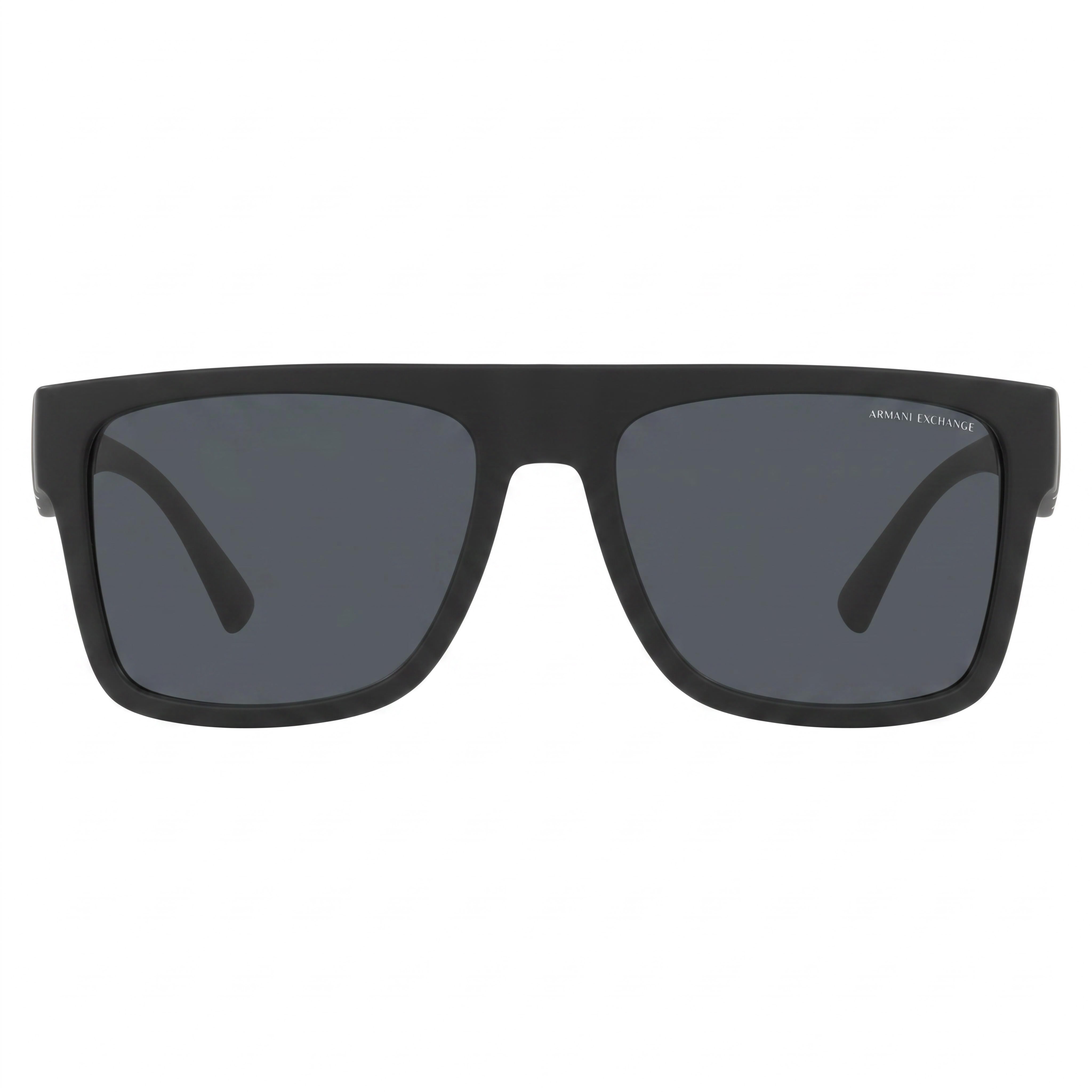 A|X Armani Exchange Modern Minimalist Men’s Matte Black Plastic Sunglasses with Dark Grey Lenses 55mm, Photo 2