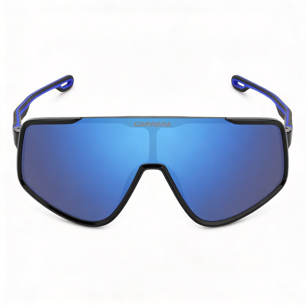 Carrera Casual Men's Black Blue ECO POLYAMIDE Sunglasses, Blue Multilayer Lenses, 100% UV Protection, 99mm