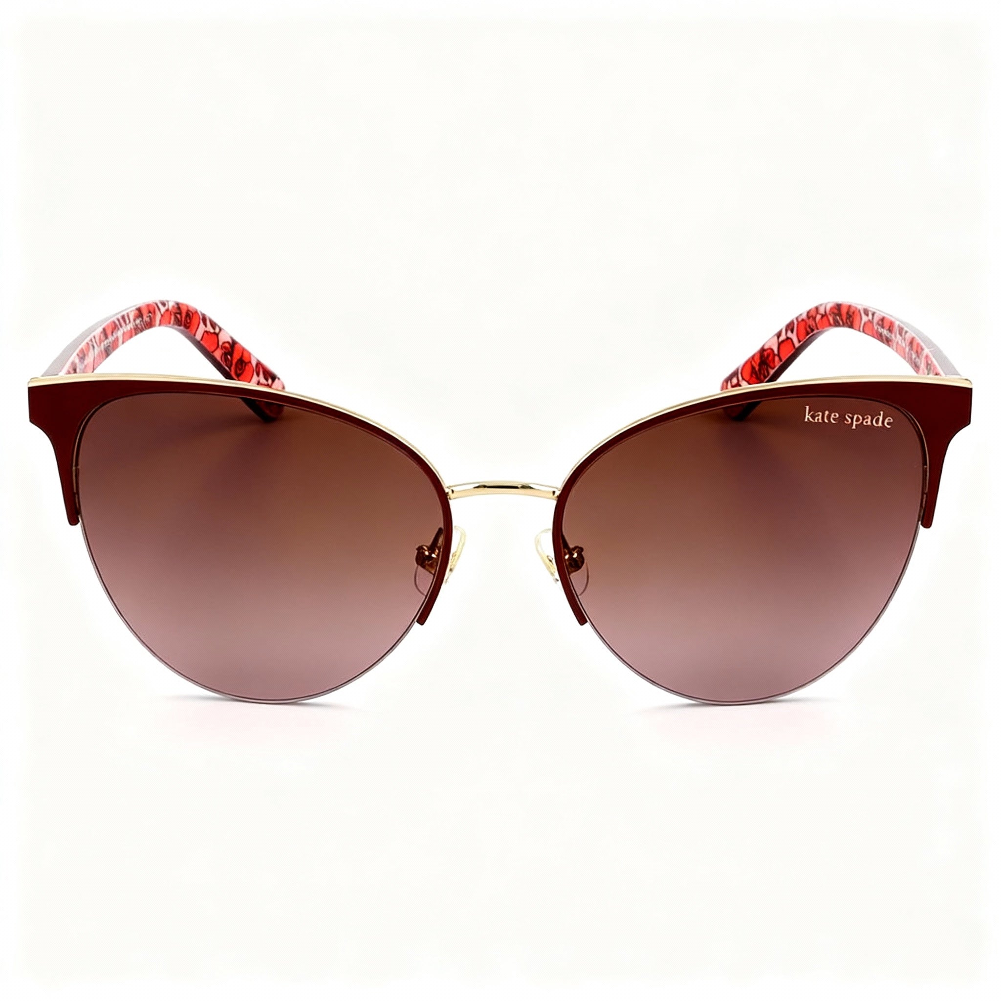 kate spade new york IZARA/G/S Women's Red Pink Stainless Steel Oval UV Protected Non-Polarized Pink Shaded Sunglasses 57mm