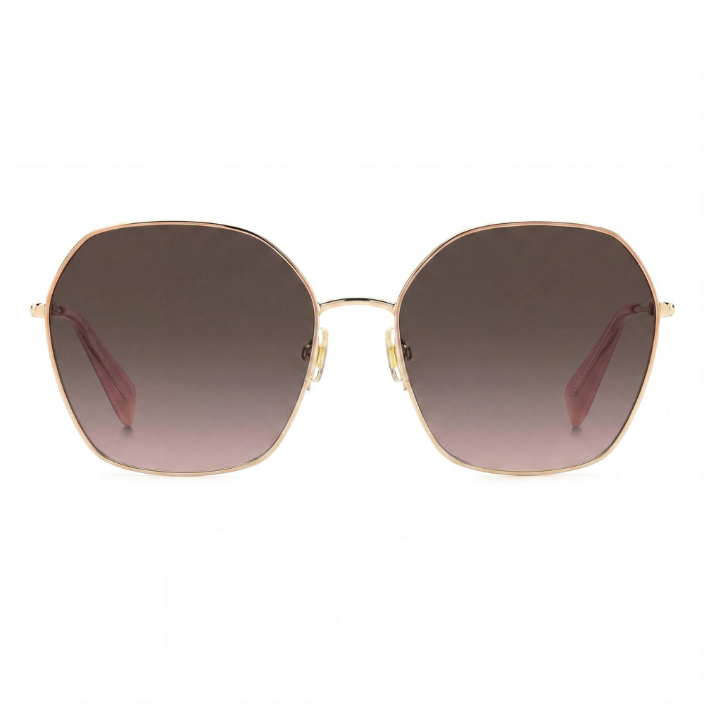 Gafas de sol informales de acero inoxidable para mujer kate spade new york, oro rosa, marrón degradado, no polarizadas, protección UV 400, 57 mm