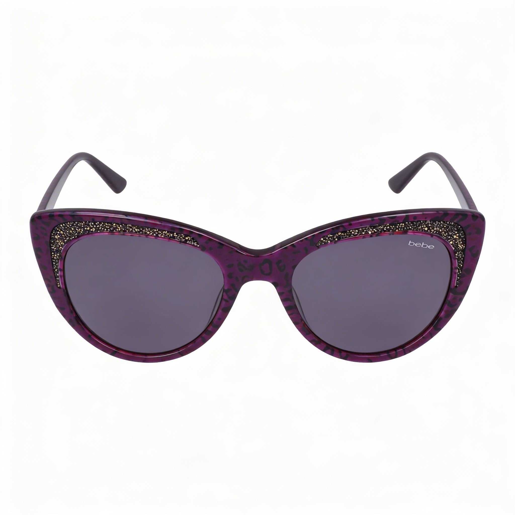 BEBE Classic Women's Animal Plum Acetate Frame 100% UV Protection Polycarbonate Multicolor Lens Sunglasses 55mm, Photo 2