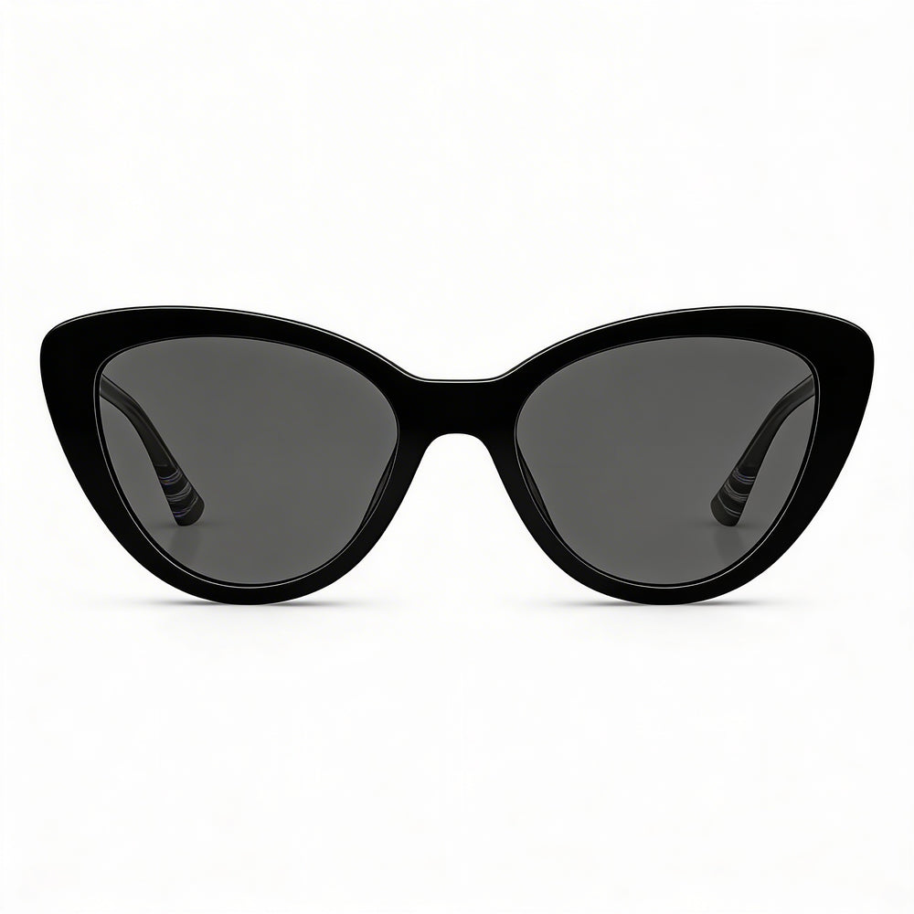 BURBERRY Clásico de Mujer Montura de Acetato Negro Gris Oscuro Lente de Policarbonato Gris Oscuro No Polarizado 55mm
