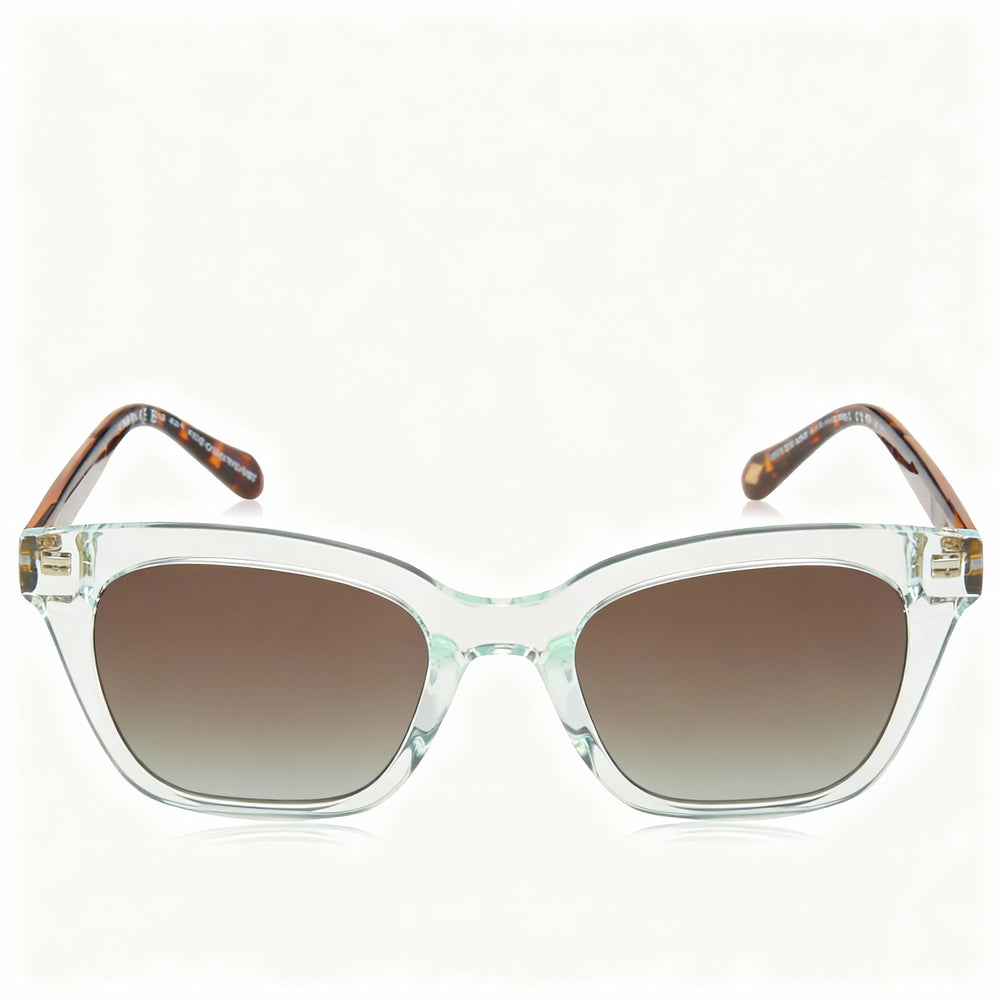 Fossil Modern Women's Eco Polyamide Sunglasses, Crystal Green Frame & Lens, Size 51-19-140