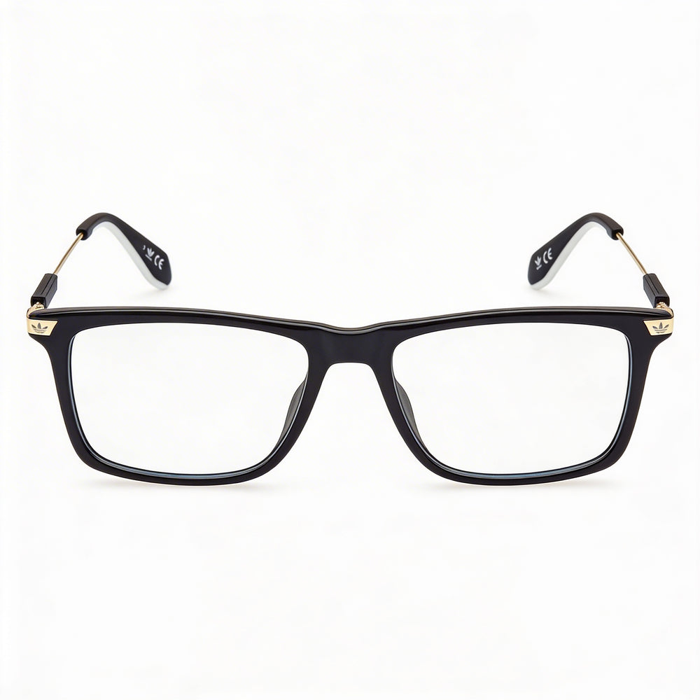 Montura de gafas casual Adidas OR5050 para hombre con construcción de plástico negro brillante de 52 mm