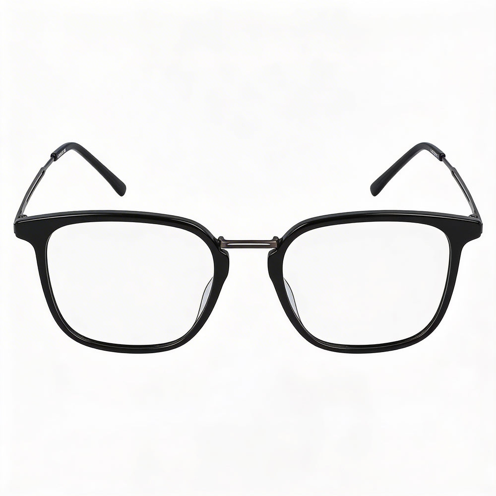 Lacoste Men's Casual Ophthalmic Glasses Black Frame Transparent Plastic Lenses Size 52-19-145