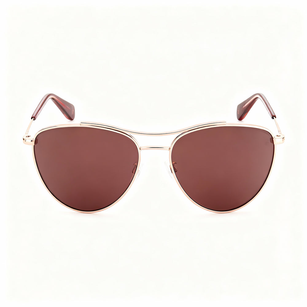 rag & bone Modern Women's Red Gold Alloy Steel Full Rim Pilot Non-Polarized Sunglasses 58mm UV 400