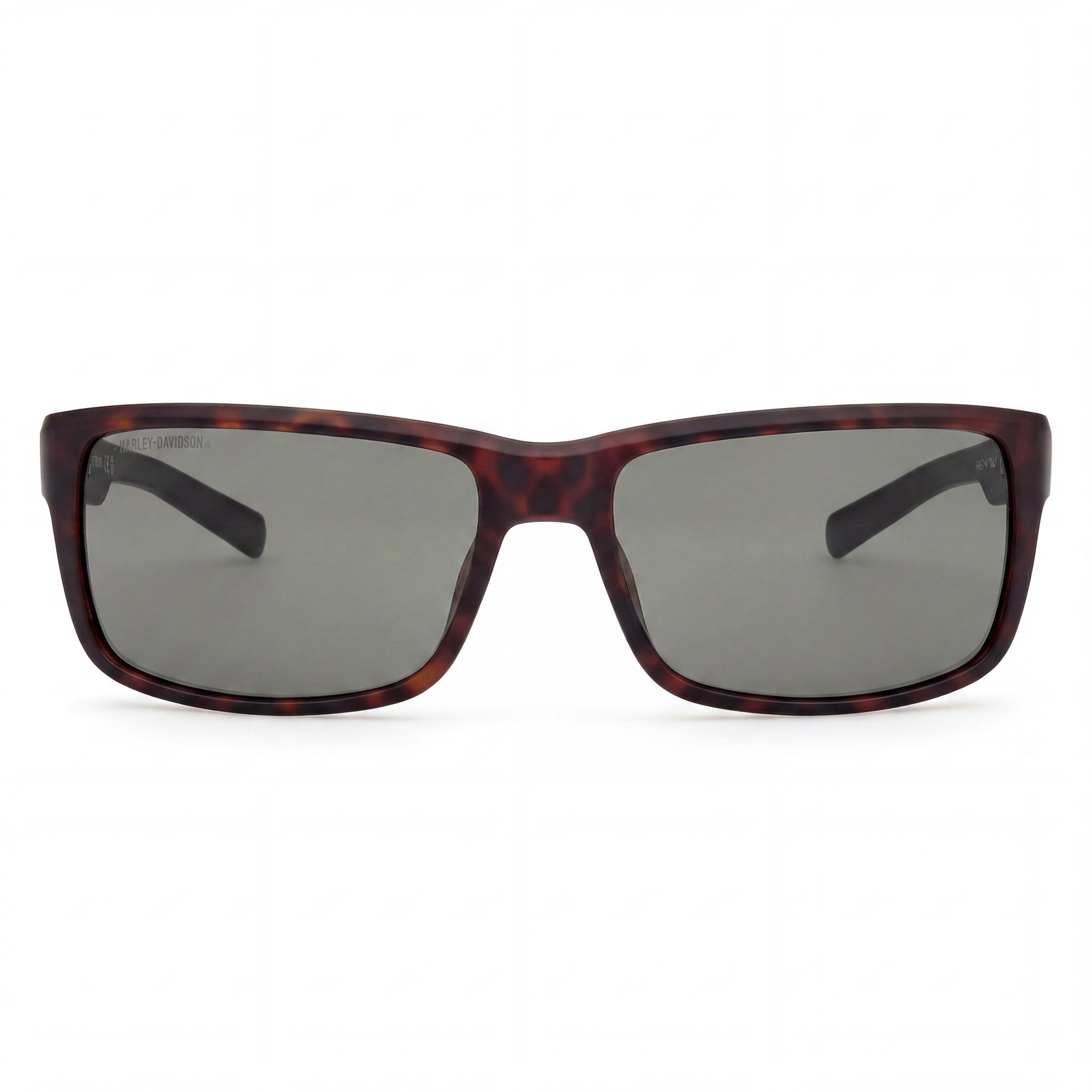 Gafas de sol polarizadas rectangulares Harley-Davidson para hombre HD00022 negras habana verde con protección UV ahumada de 63 mm, Photo 2